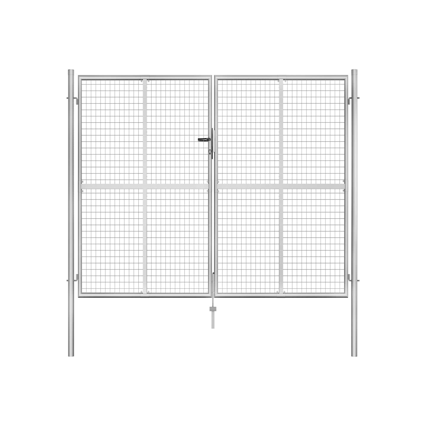 Portail de jardin en acier galvanisé 306x200 cm argenté