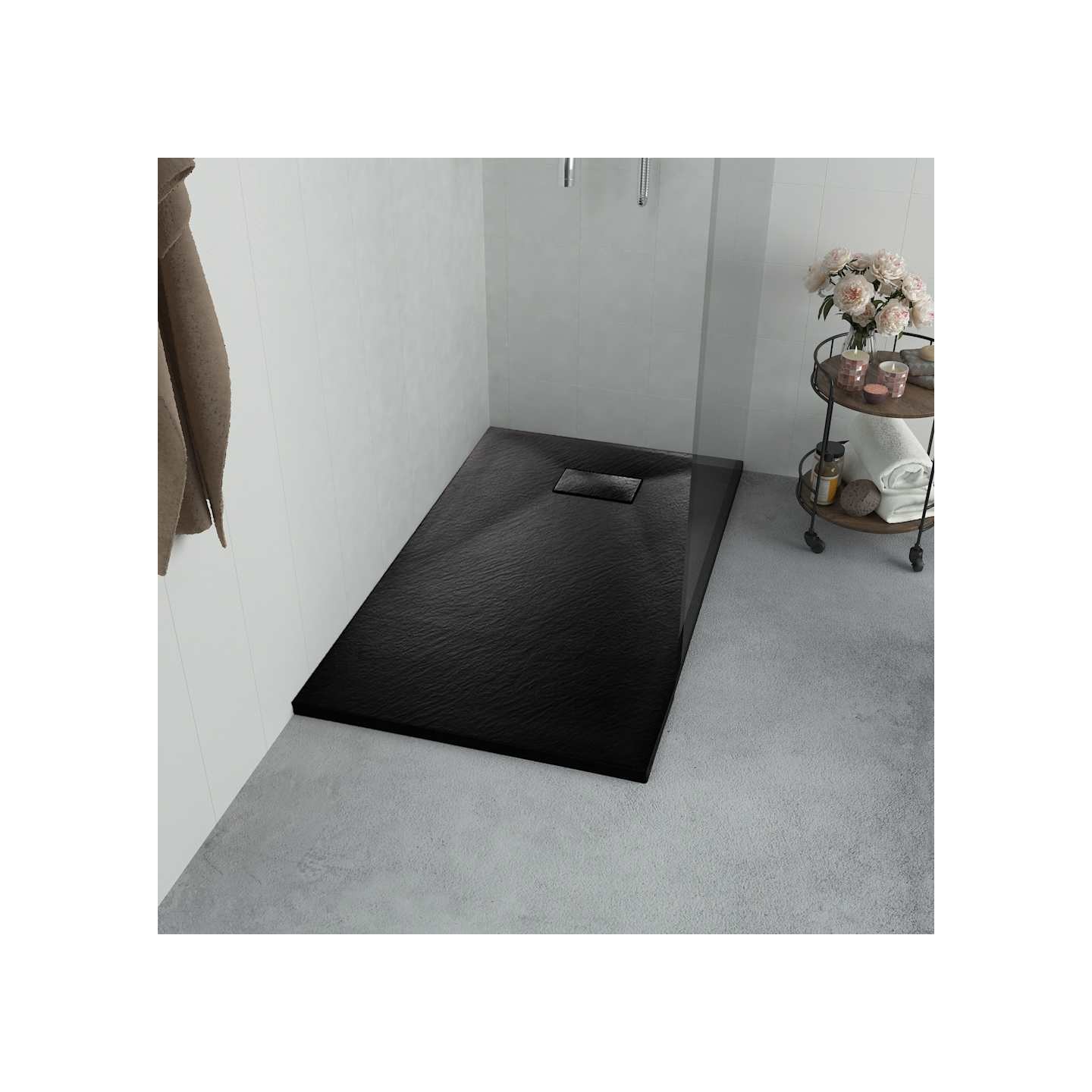 Bac de douche SMC Noir 80 x 80 cm
