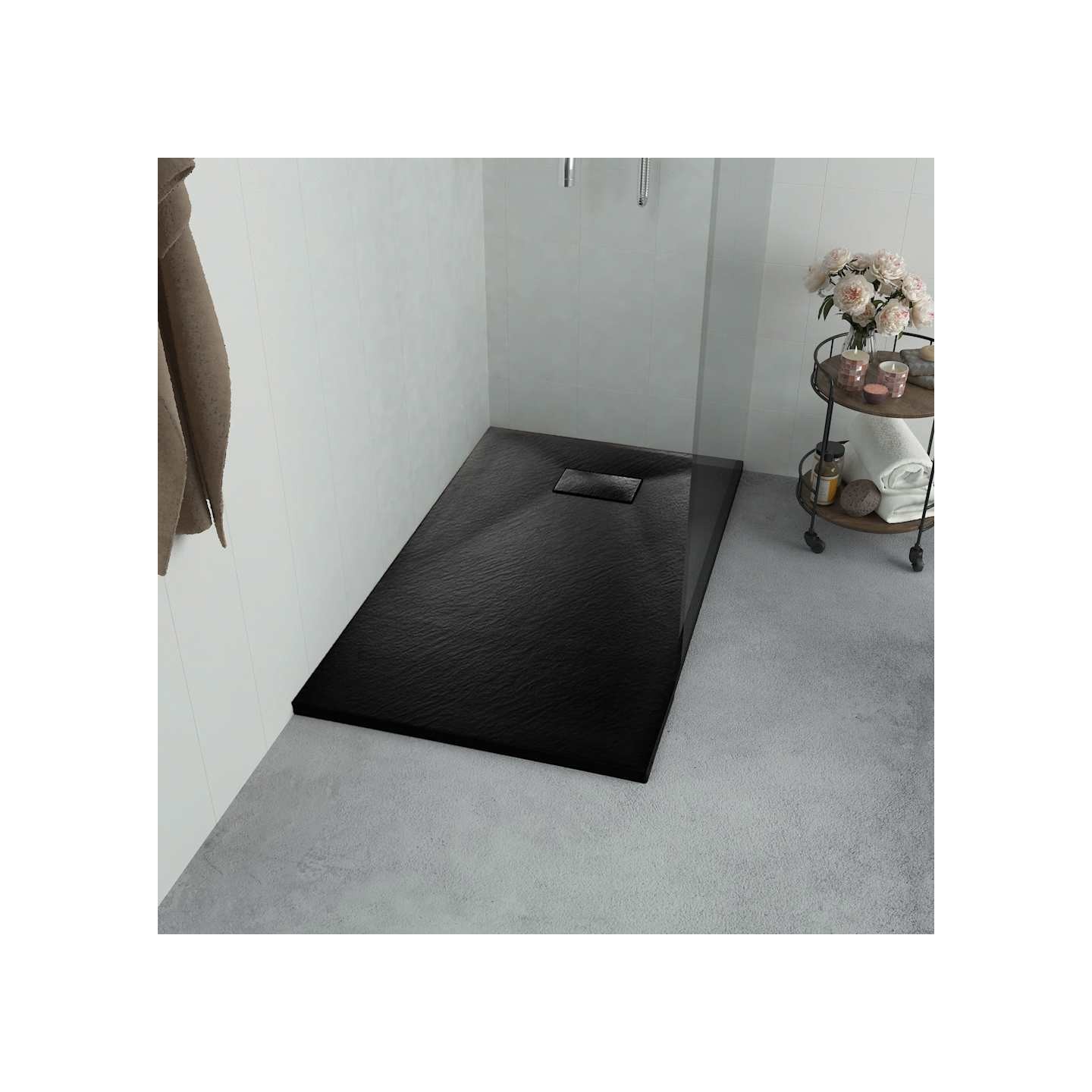 Bac de douche SMC Noir 90 x 70 cm