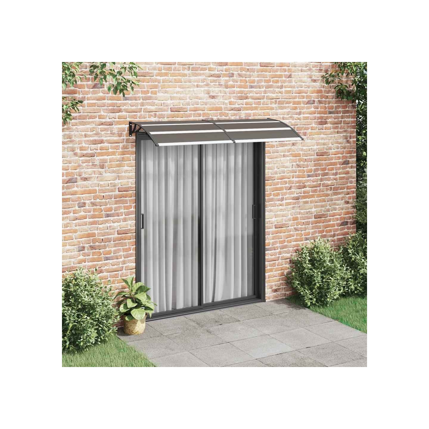 Auvent de porte Noir 200x75 cm PC