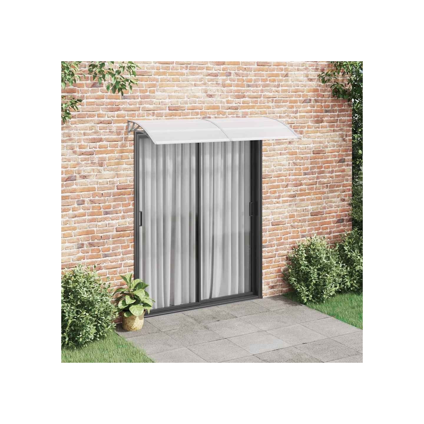 Auvent de porte Gris et transparent 200x75 cm PC