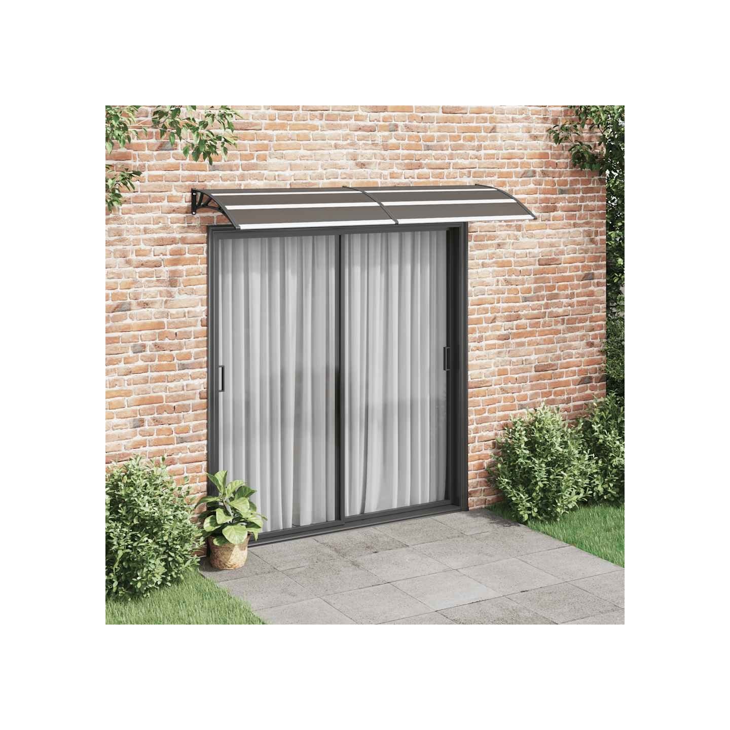 Auvent de porte Noir 240x75 cm PC