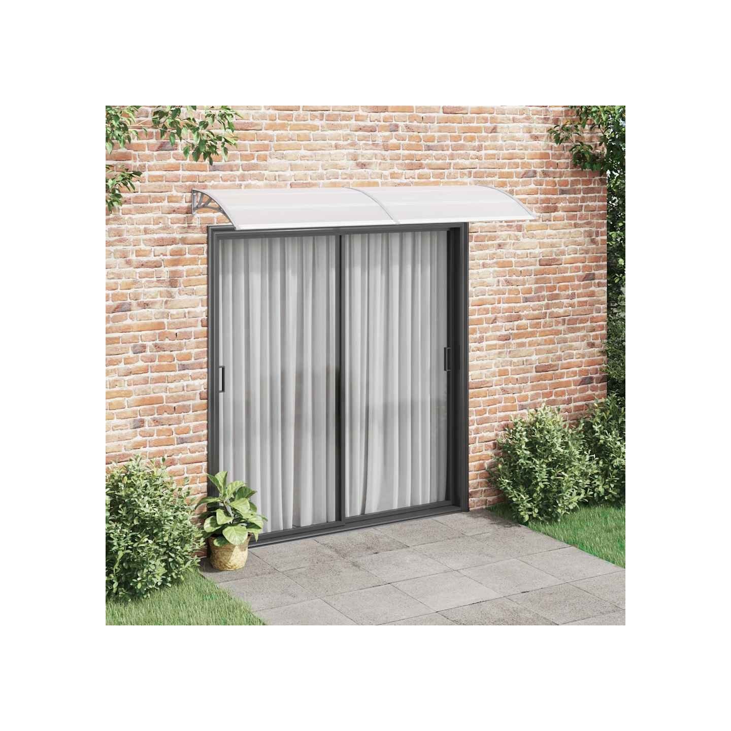 Auvent de porte Gris et transparent 240x75 cm PC
