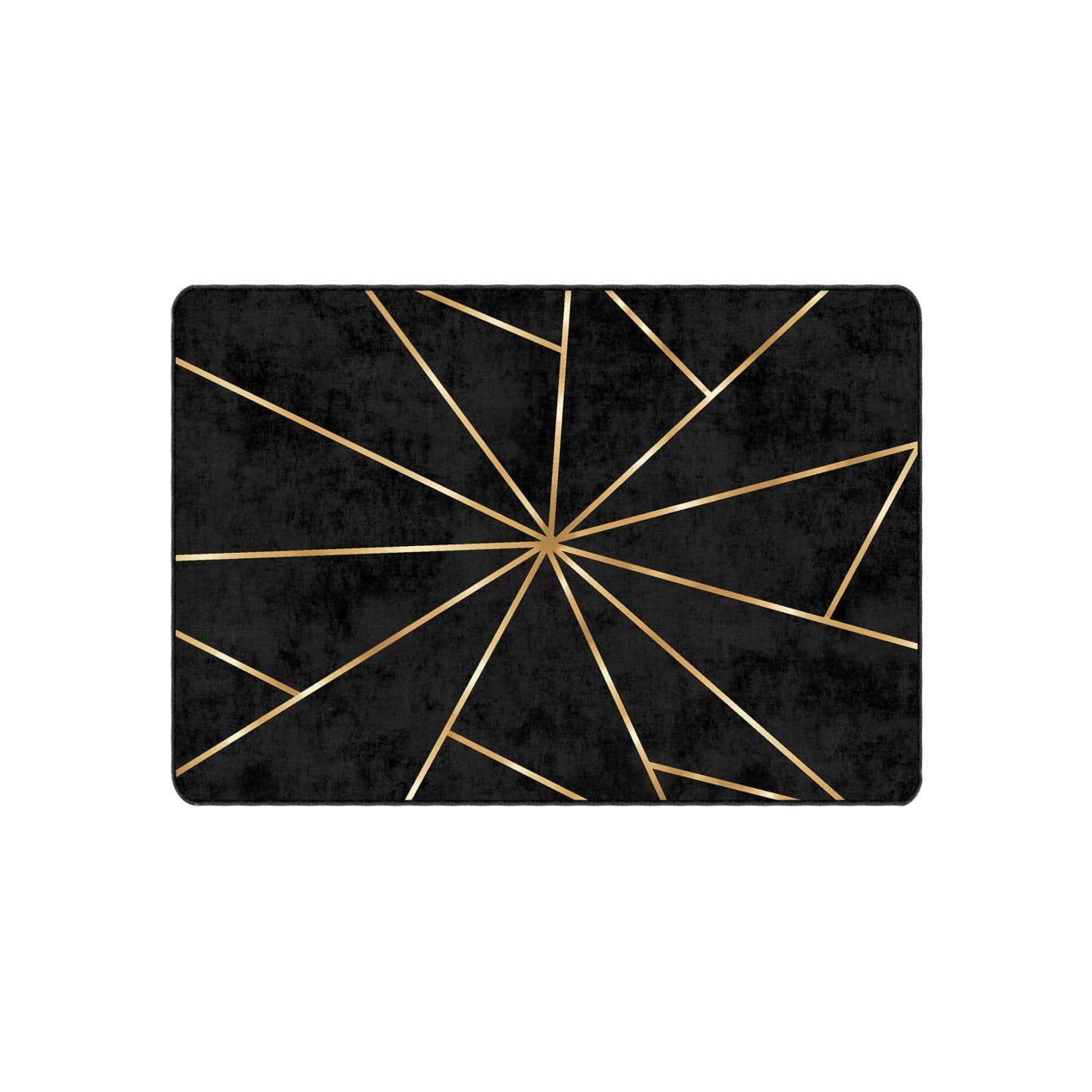 Tapis lavable noir et doré 160x230 cm antidérapant