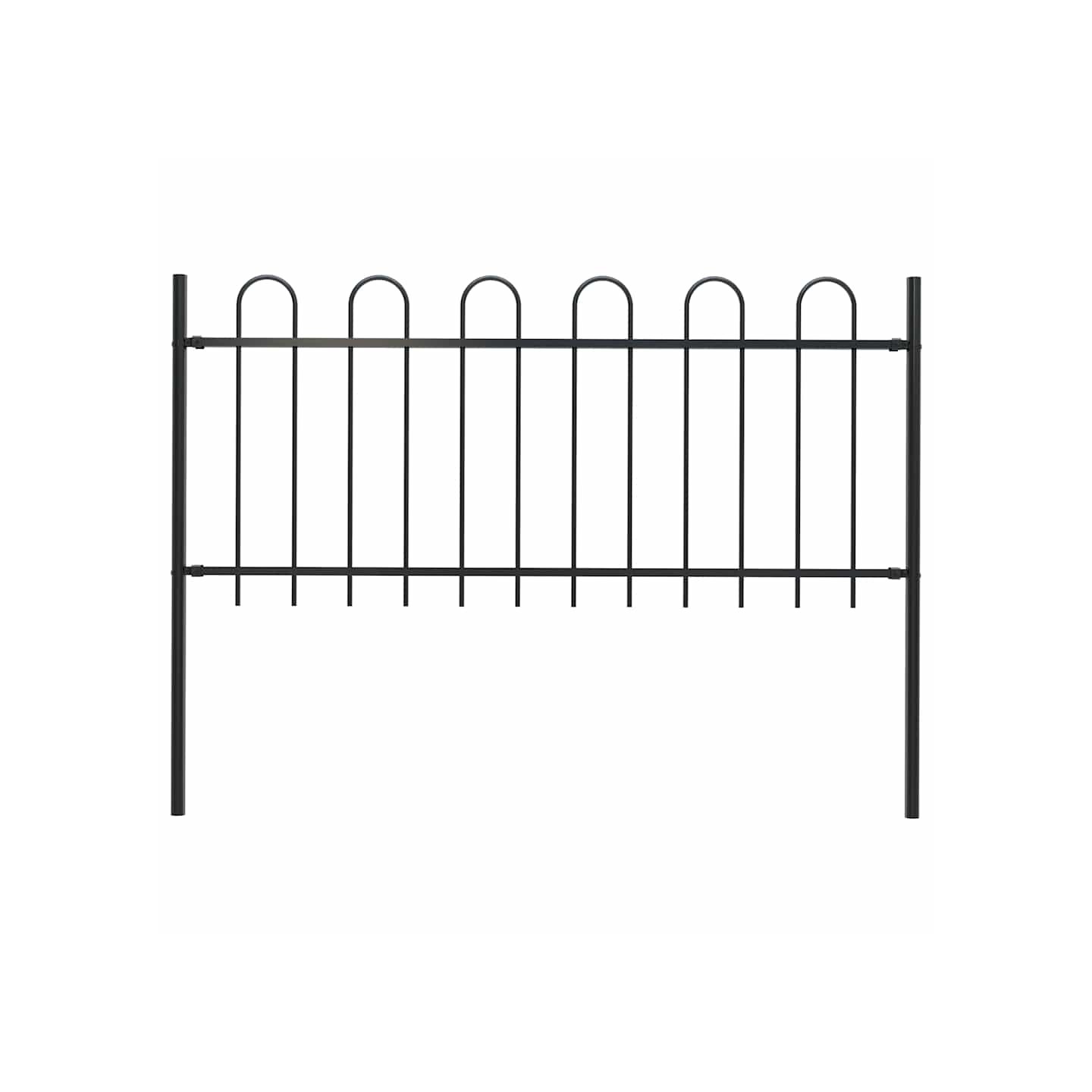 Clôture de jardin BOXTEL avec arceau supérieur 170x100 cm noir