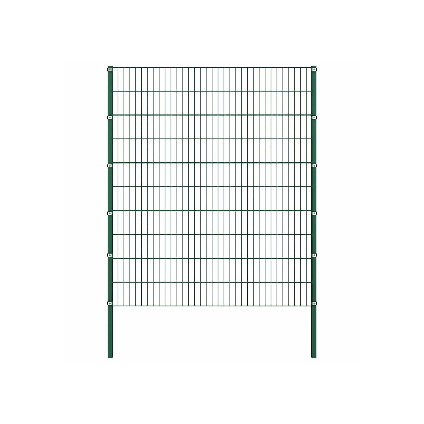 Panneau de clôture avec poteaux en fer 176,5 x 200 cm Vert