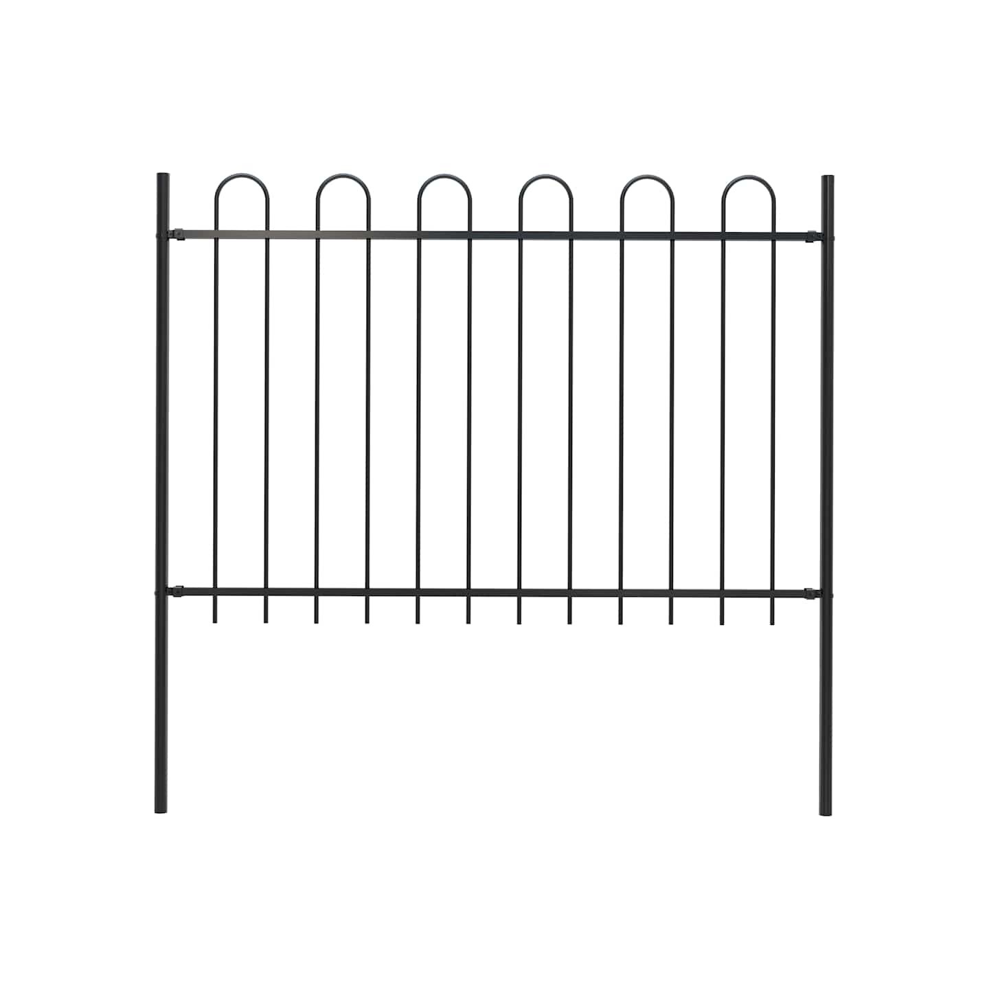 Clôture de jardin BOXTEL avec arceau supérieur 170x120 cm noir