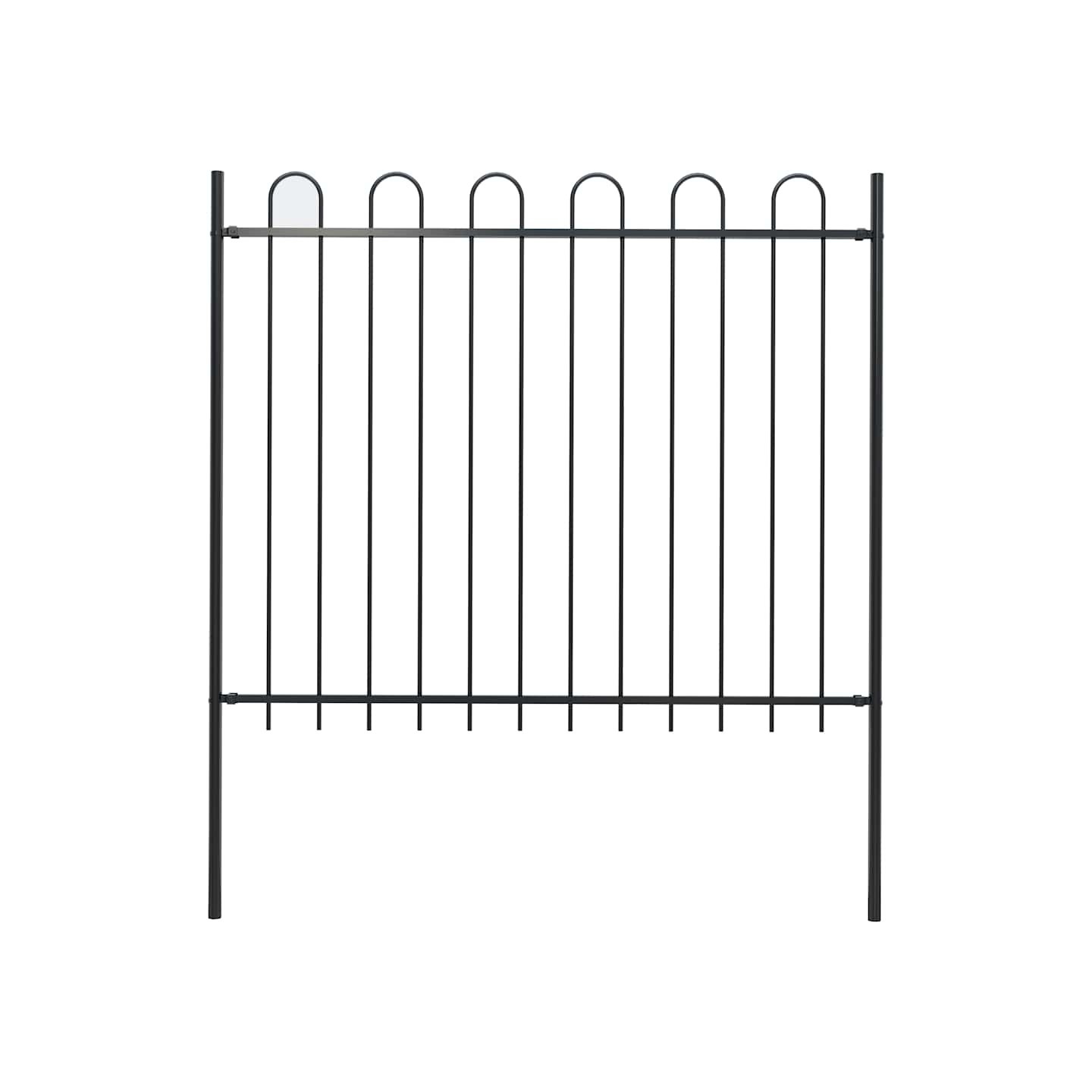 Clôture de jardin BOXTEL avec arceau supérieur 170x150 cm noir