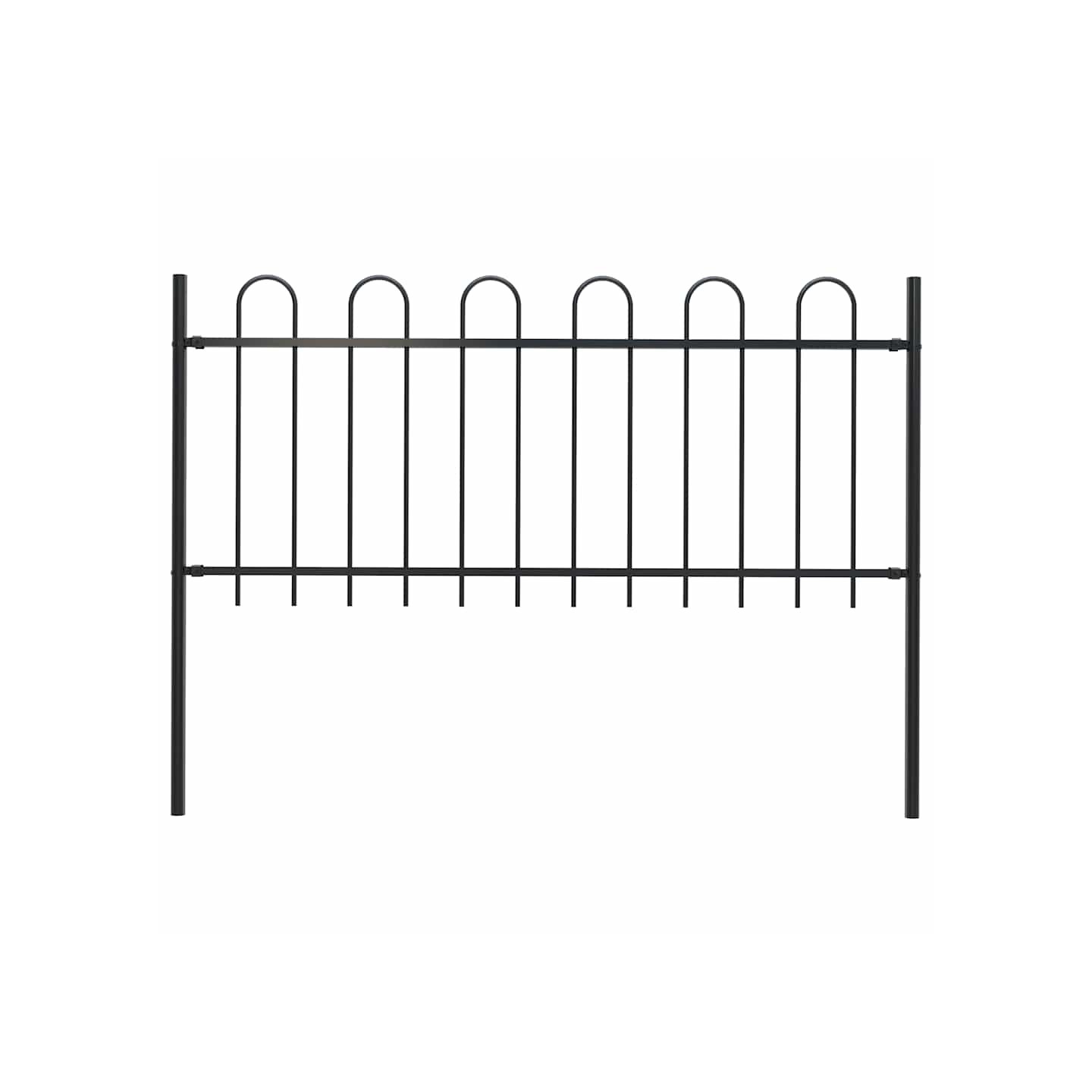 Clôture de jardin BOXTEL avec arceau supérieur 170x80 cm noir