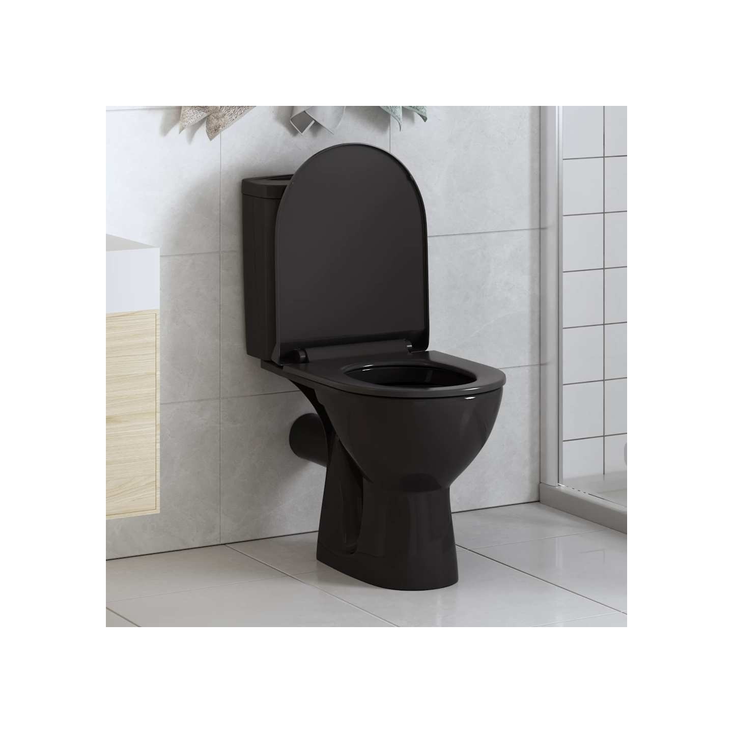 Abattant WC à fermeture en douceur Libération rapide Noir