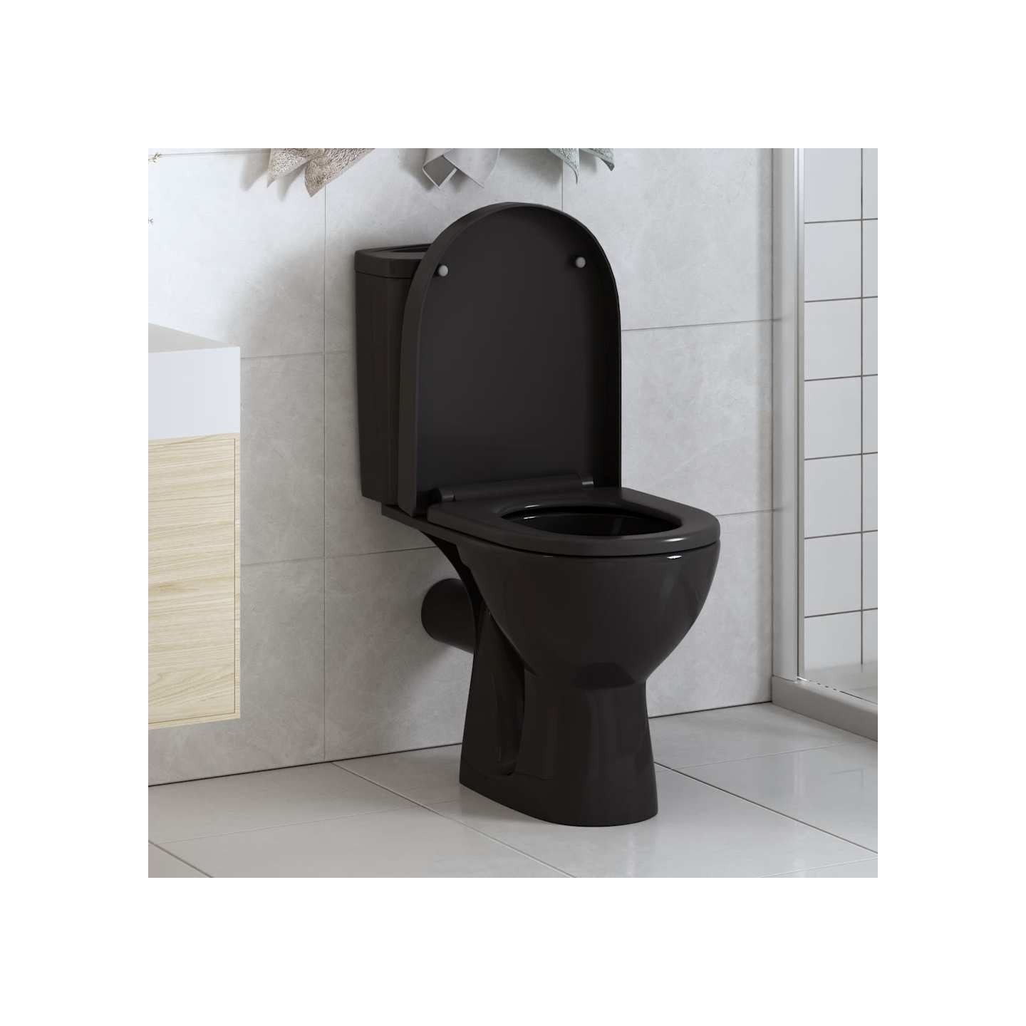 Abattant WC à fermeture en douceur Libération rapide Noir