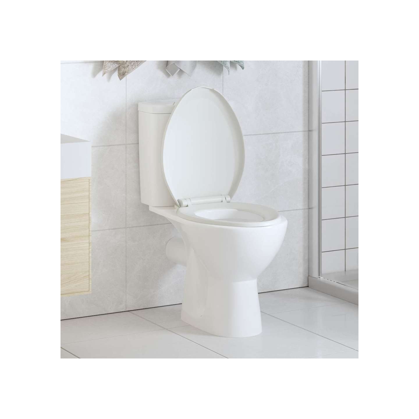 Abattant WC à fermeture en douceur Libération rapide Blanc