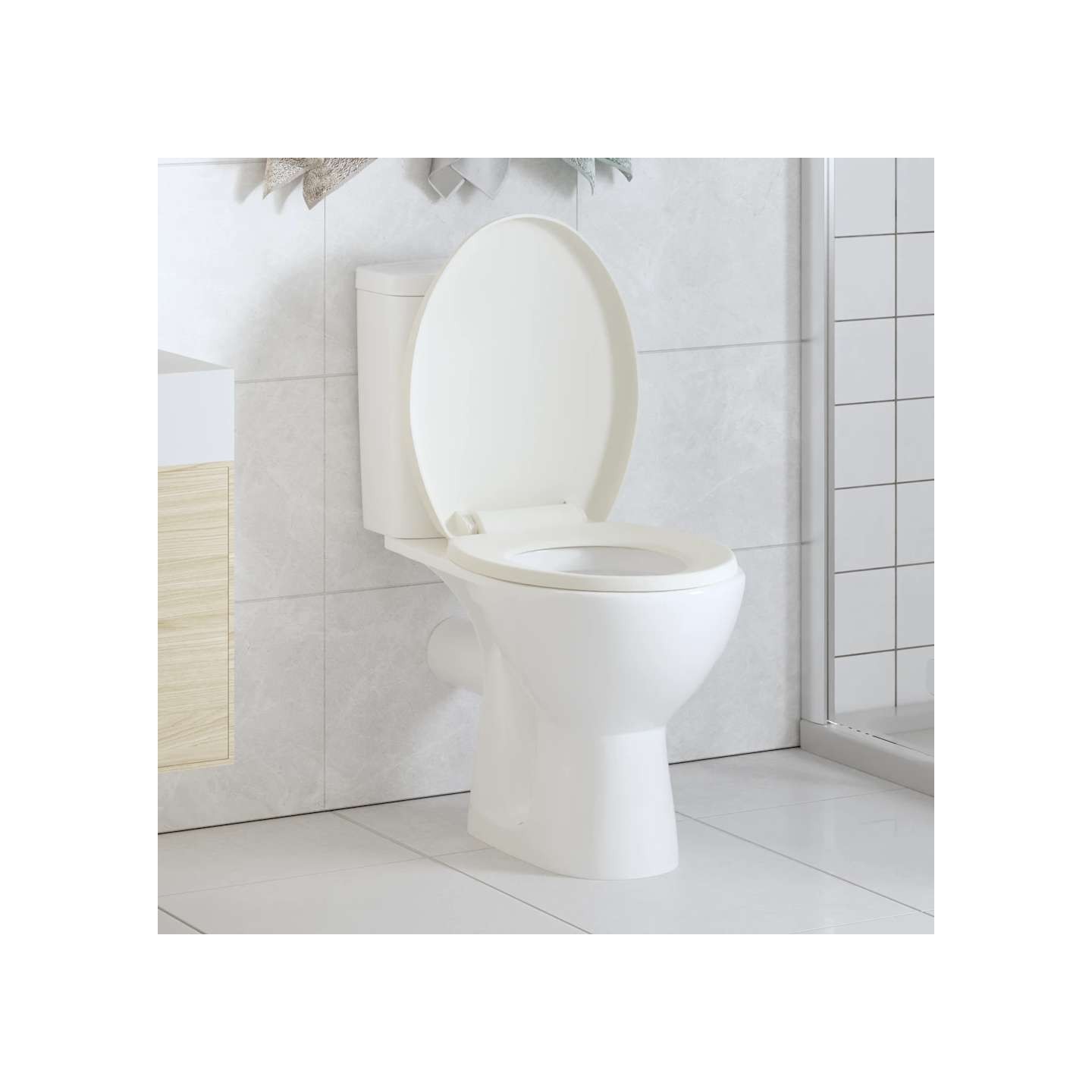 Abattant WC à fermeture en douceur Libération rapide Blanc