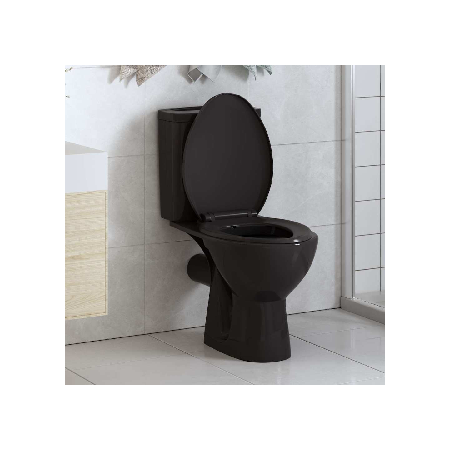 Abattant WC à fermeture en douceur Libération rapide Noir