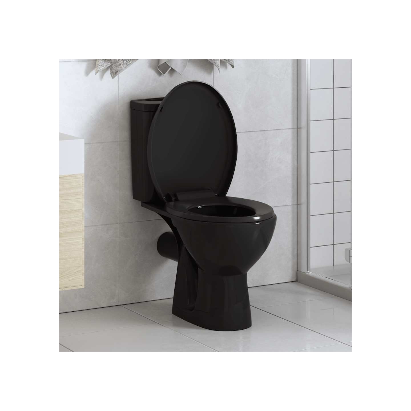 Abattant WC à fermeture en douceur Libération rapide Noir