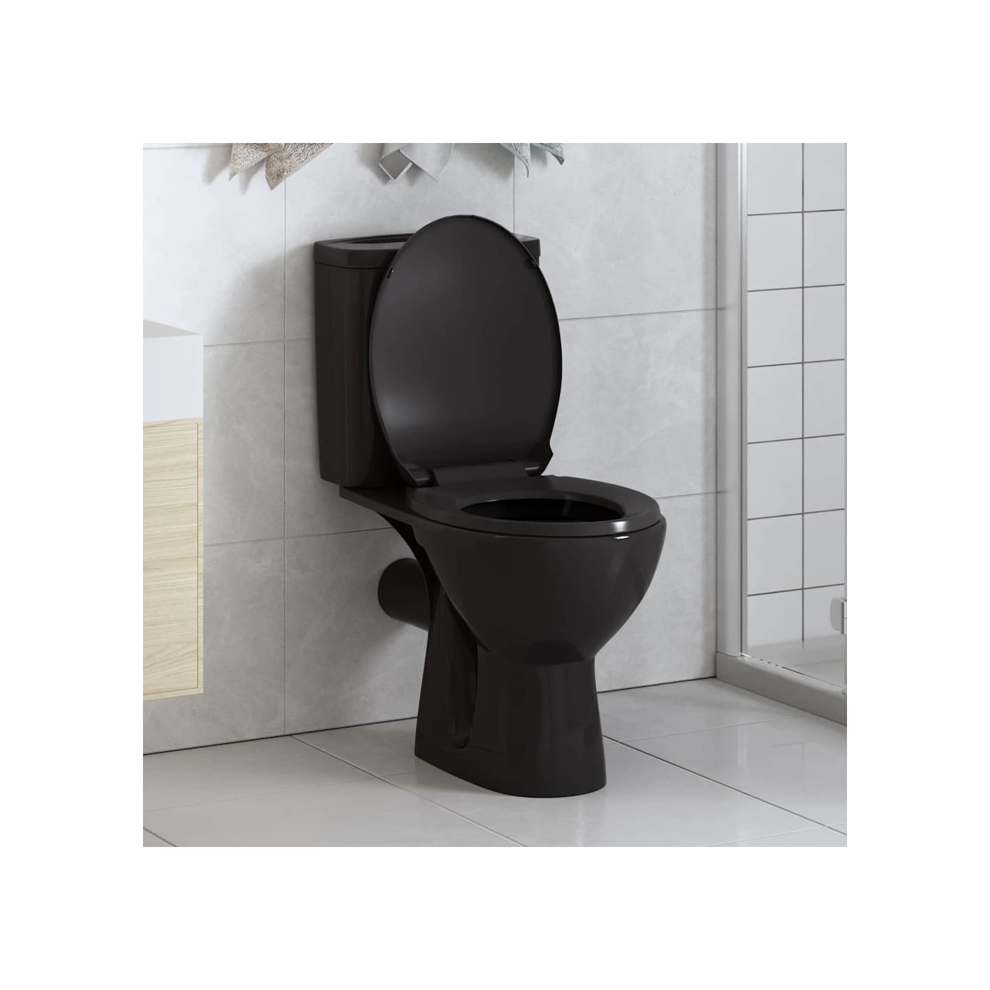 Abattant WC à fermeture en douceur Libération rapide Noir