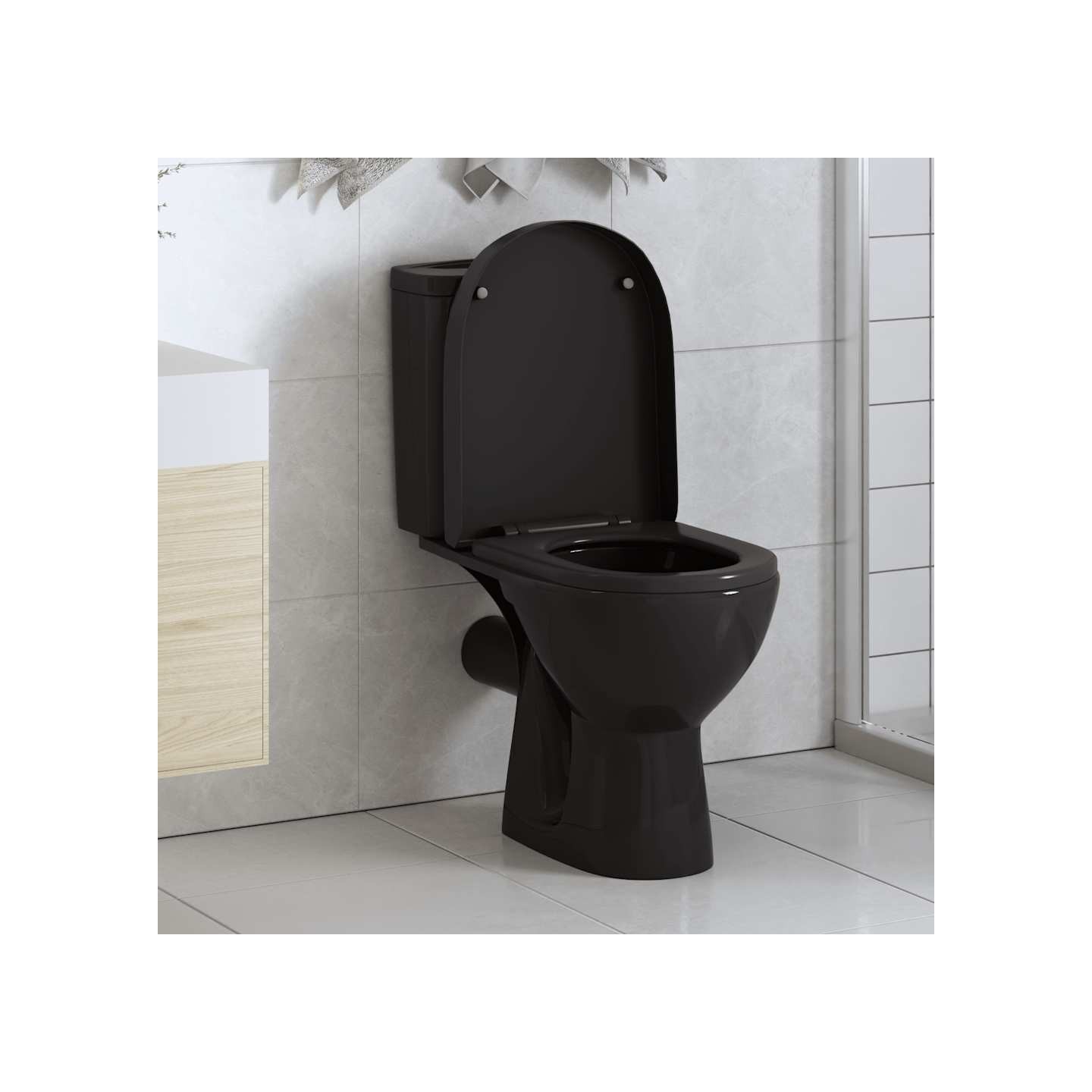 Abattant WC à fermeture en douceur Libération rapide Noir
