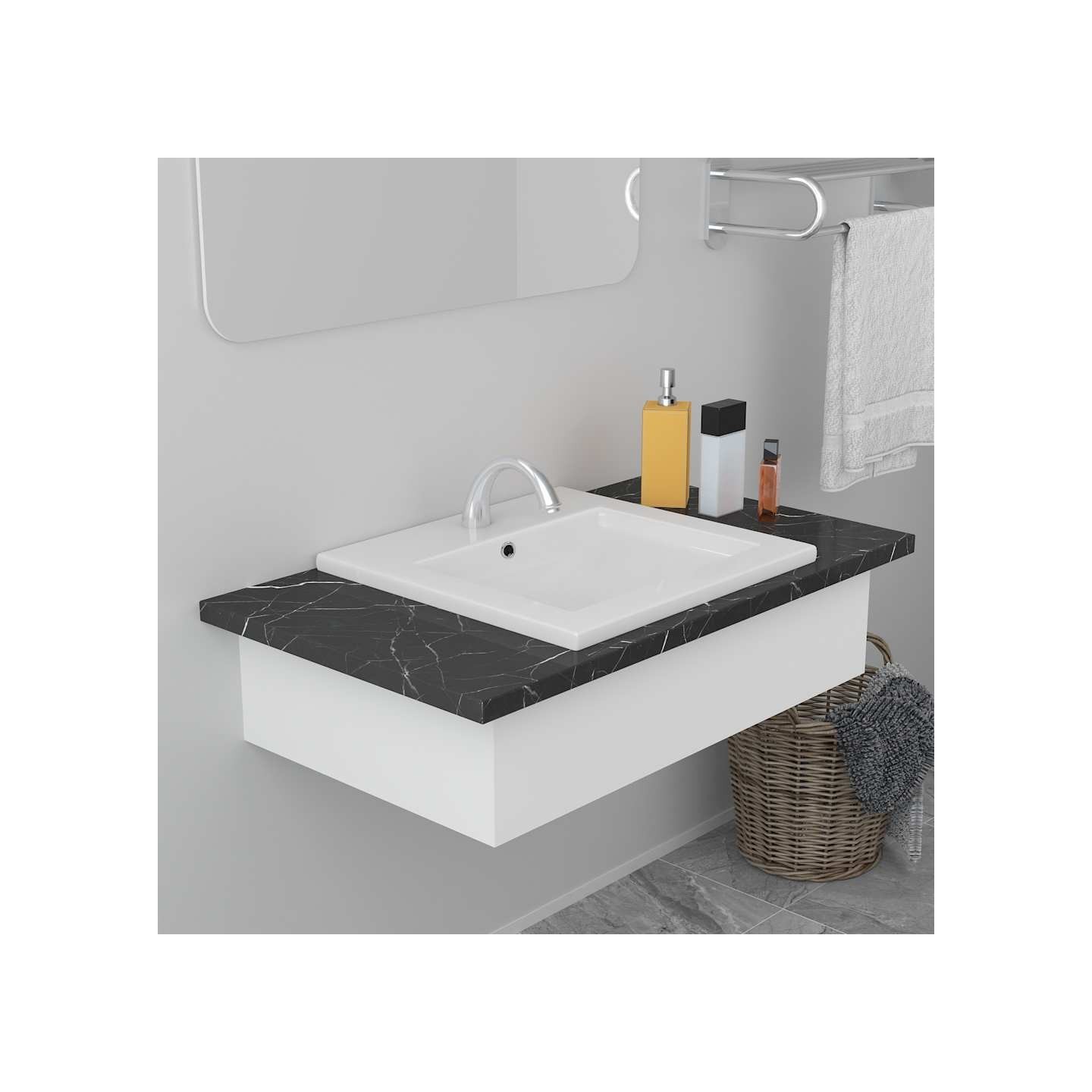 Lavabo encastré 42 x 39 x 18 cm Céramique Blanc