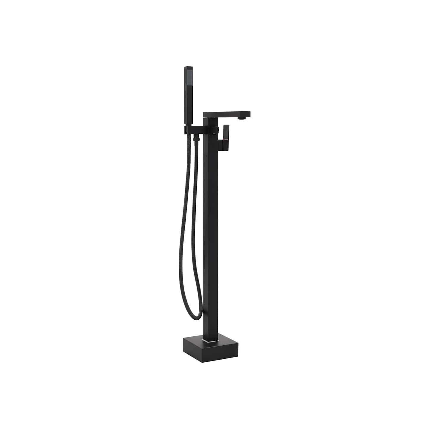 Robinet de baignoire sur pied Noir Acier inoxydable 90 cm