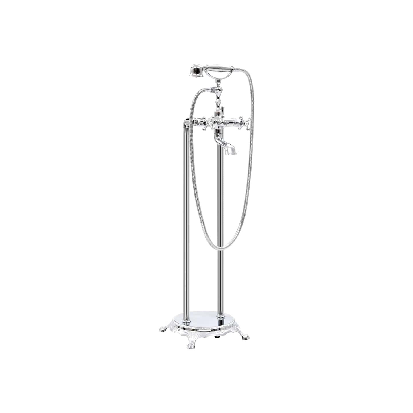 Robinet de baignoire sur pied Acier inoxydable 99,5 cm Argenté