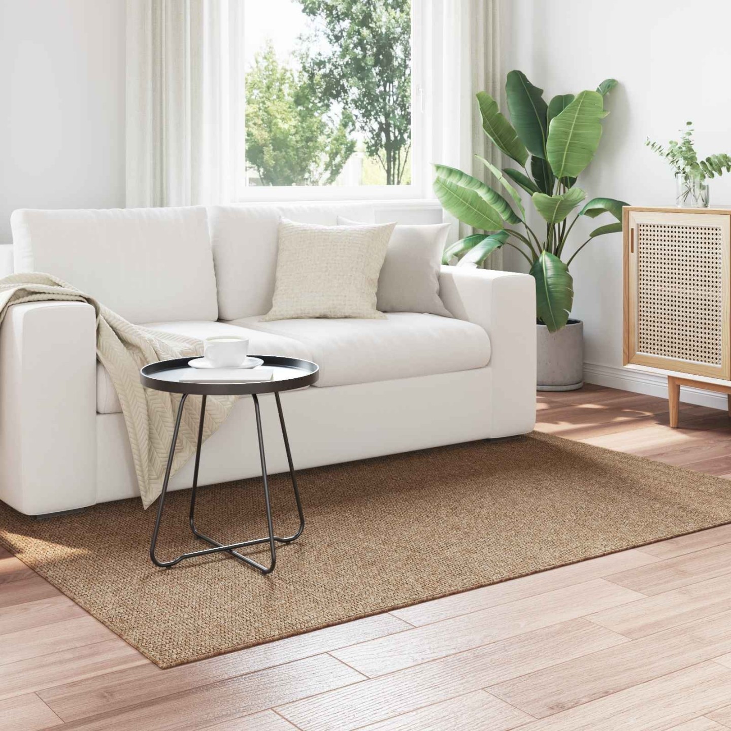 Tapis d'intérieur et d'extérieur AGIRA Naturel 230 x 160 cm