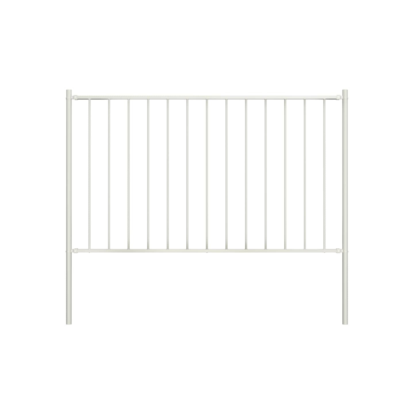 Panneau de clôture Woerden avec poteaux en acier 1,7 x 1 m blanc