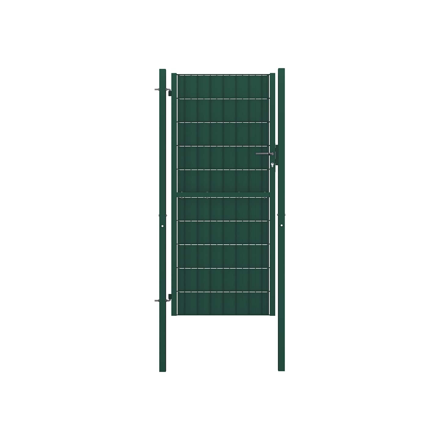 Portail de clôture en PVC et acier 100 x 204 cm vert