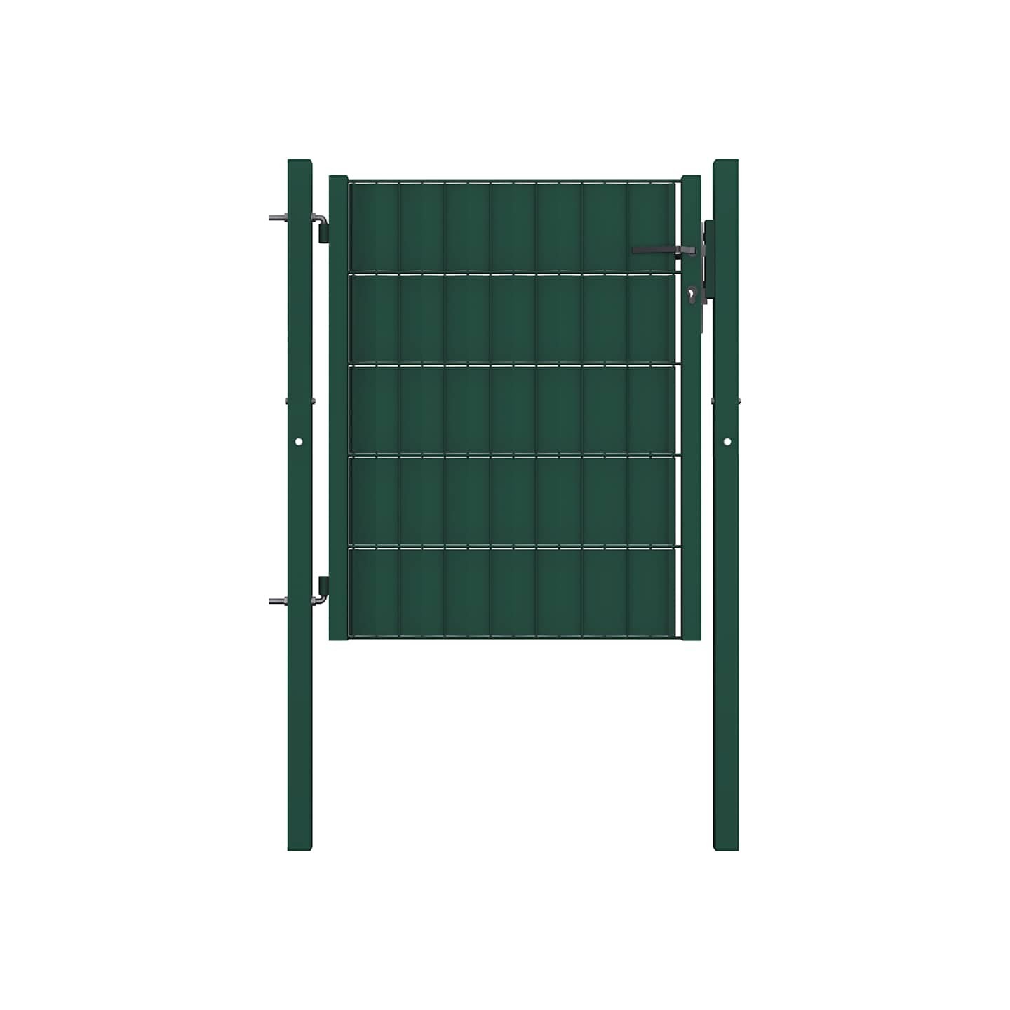 Portail de clôture en PVC et acier 100x100 cm vert