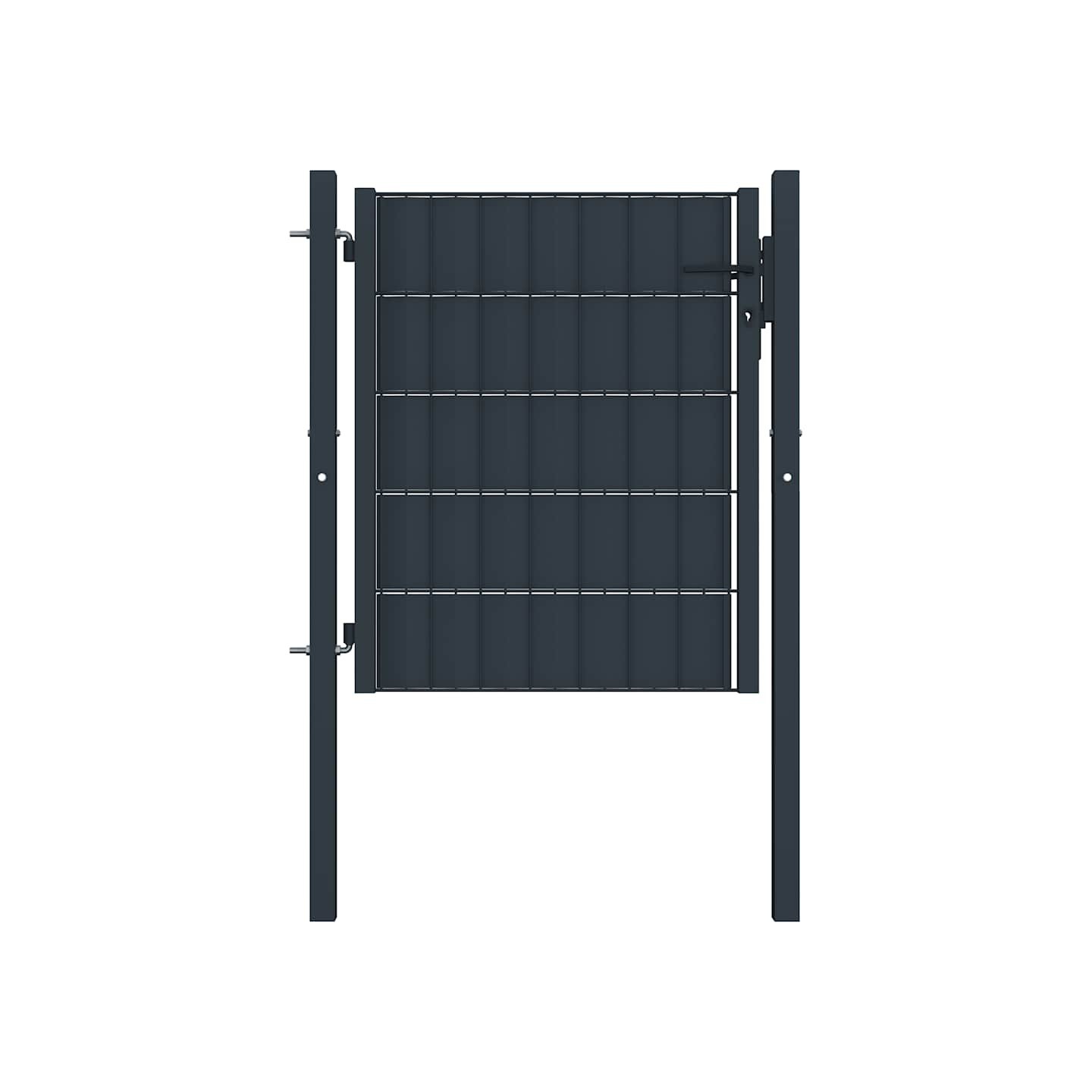 Portail de clôture en PVC et acier 100x100 cm anthracite