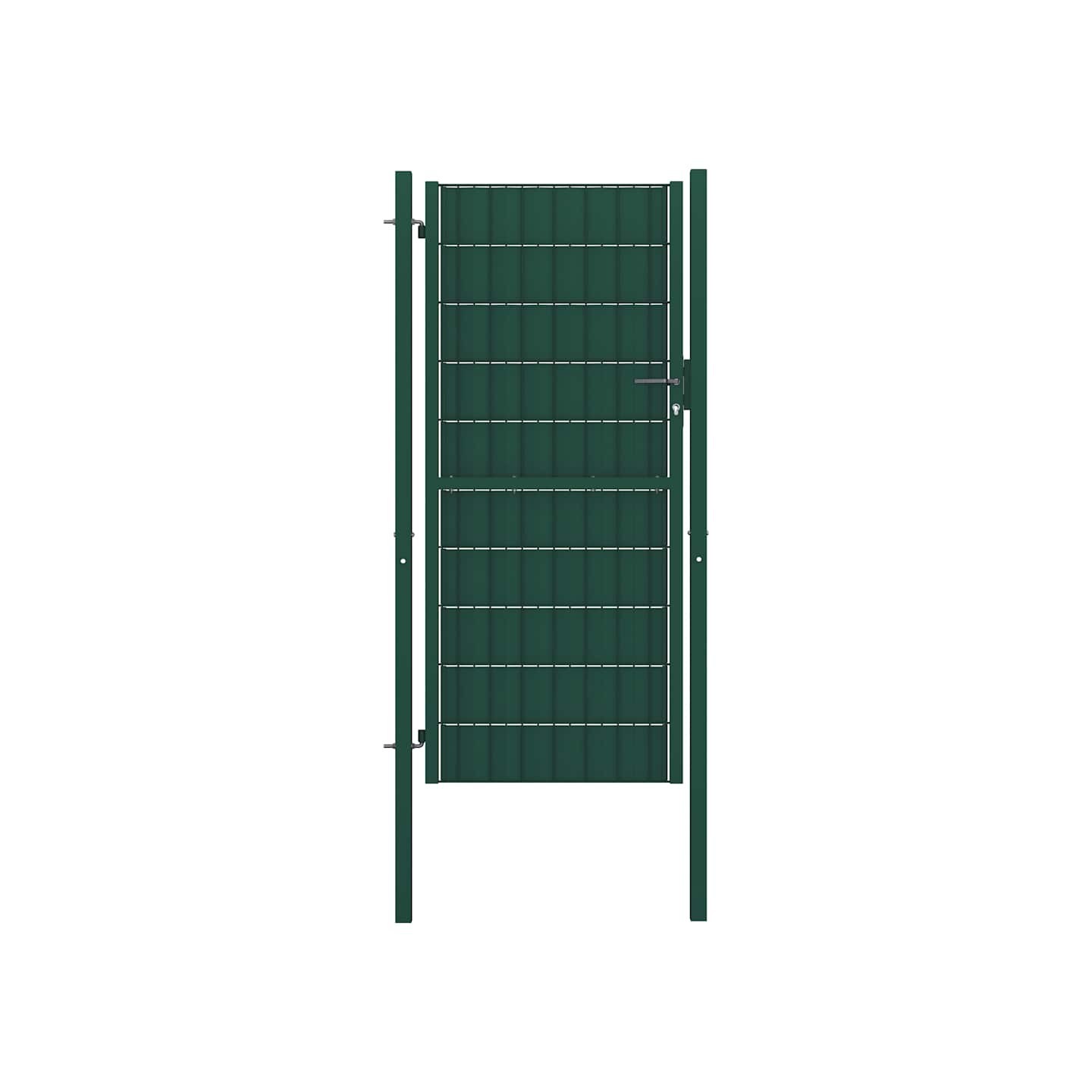 Portail de clôture en PVC et acier 100 x 124 cm vert