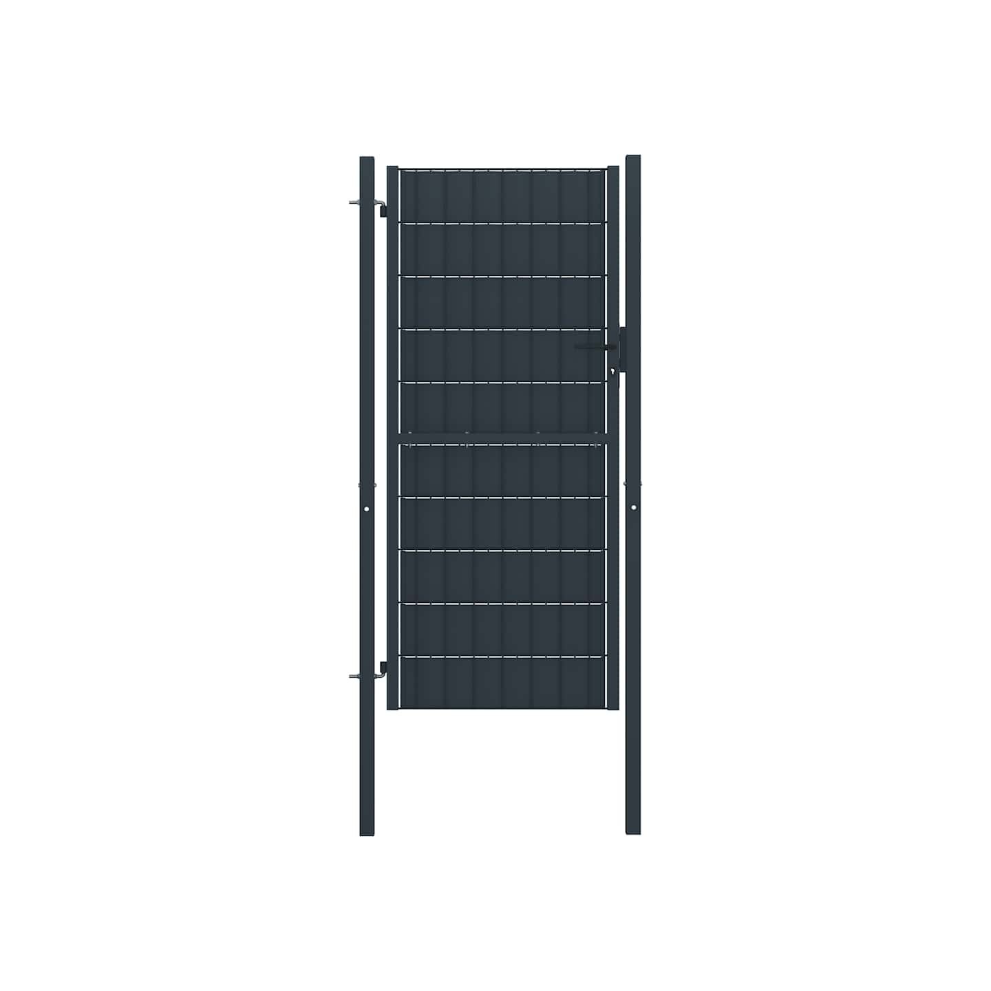 Portail de clôture en PVC et acier 100 x 164 cm anthracite