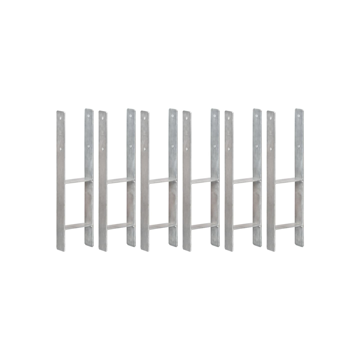 Piquets de clôture 6 pcs Argenté 14x6x60 cm Acier galvanisé