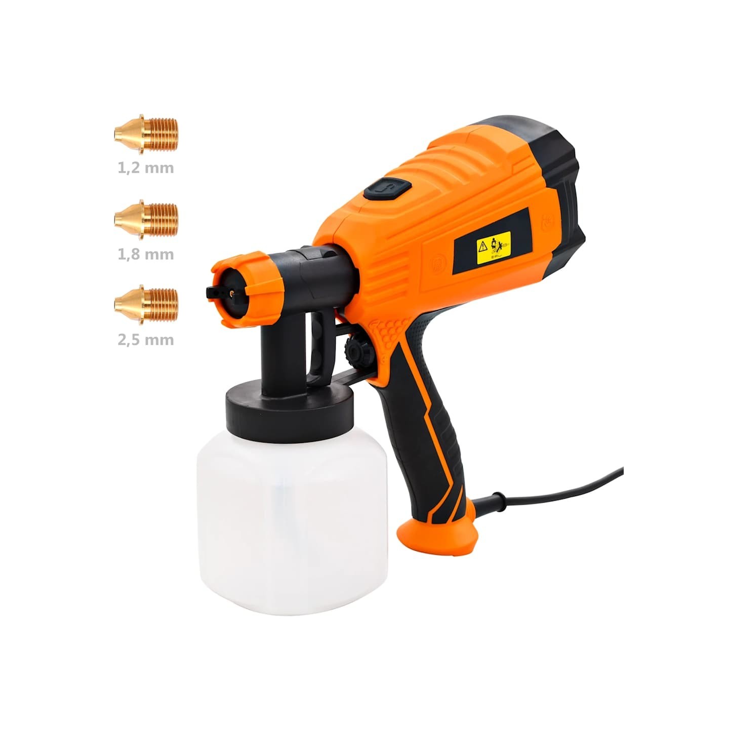 Pistolet à peinture électrique et 3 tailles de buses 500W 800ml