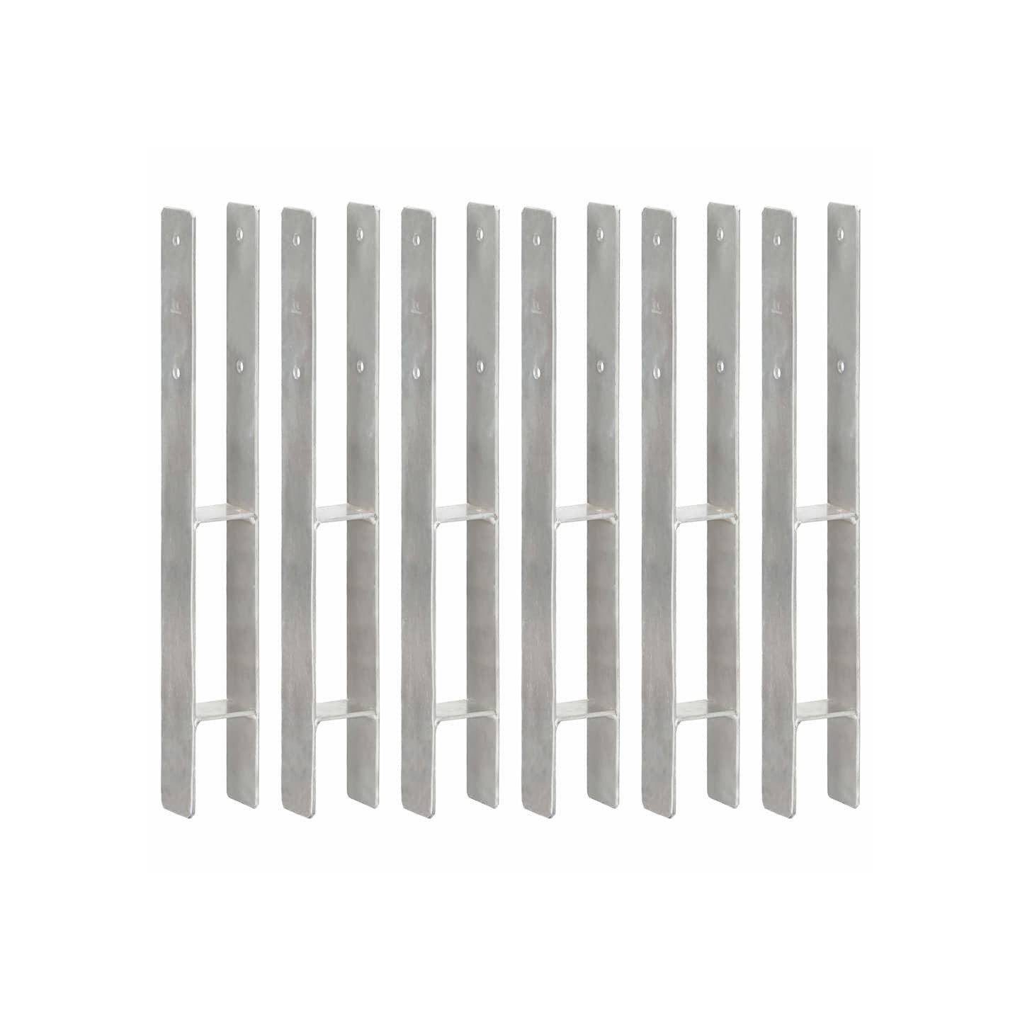 Piquets de clôture 6 pcs Argenté 7x6x60 cm Acier galvanisé