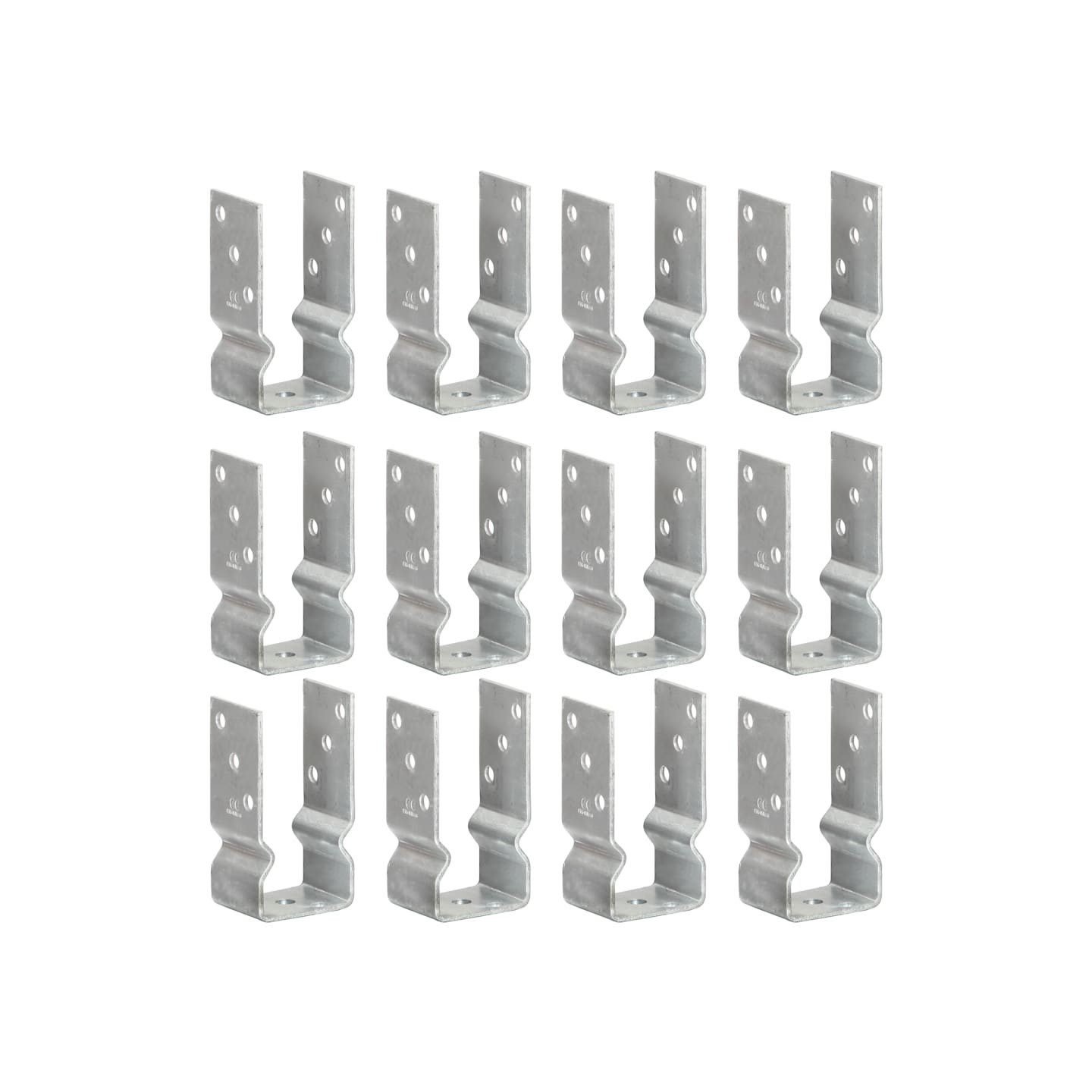 Piquets de clôture 12 pcs Argenté 7x6x15 cm Acier galvanisé