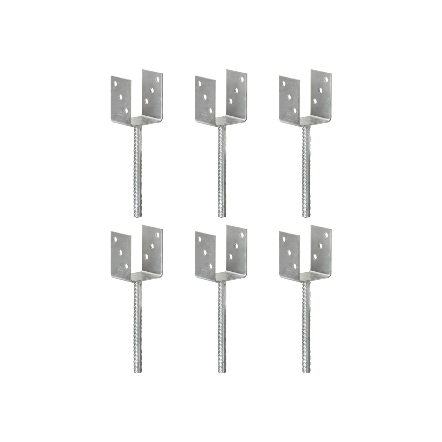 Piquets de clôture 6 pcs Argenté 8x6x30 cm Acier galvanisé