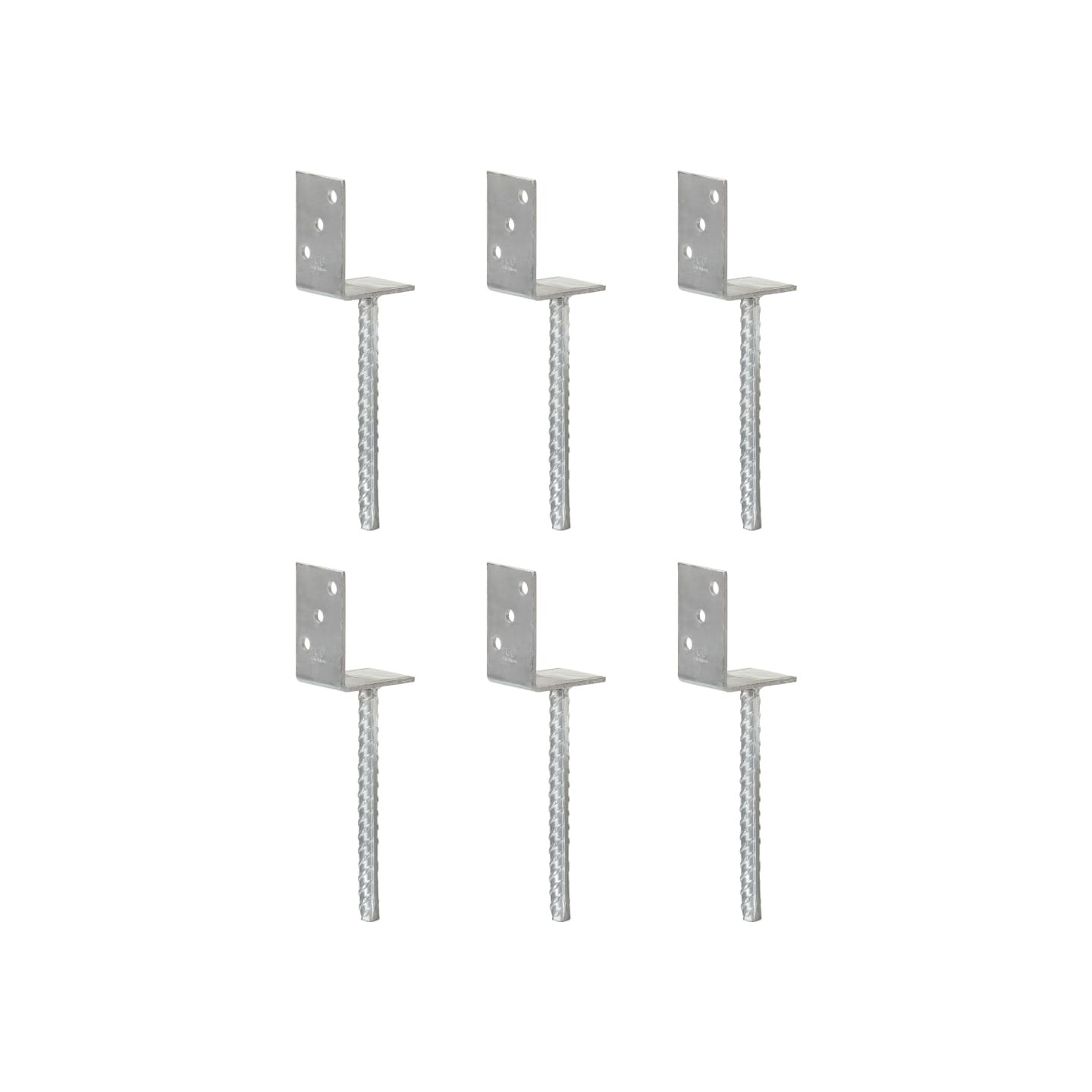 Piquets de clôture 6 pcs Argenté 8x6x30 cm Acier galvanisé