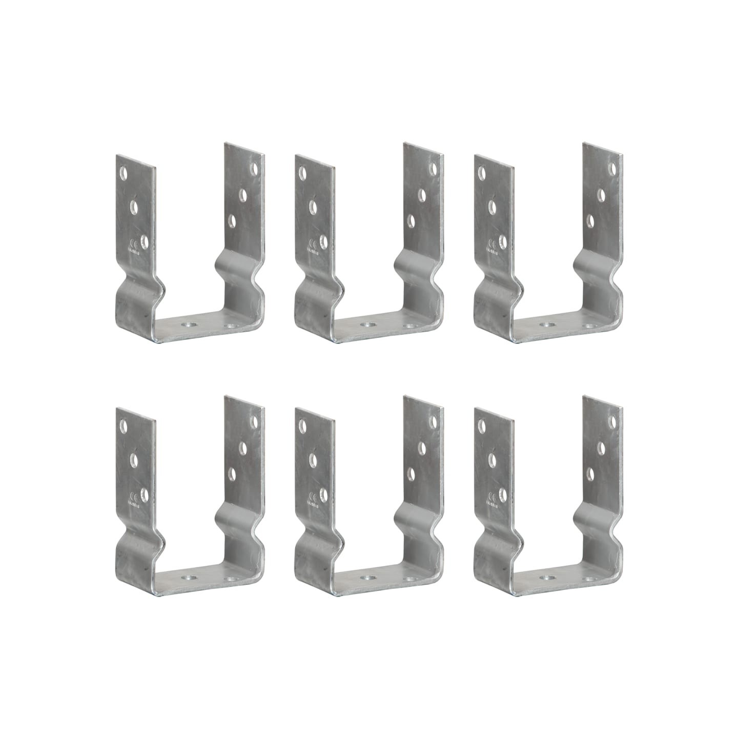 Piquets de clôture 6 pcs Argenté 10x6x15 cm Acier galvanisé