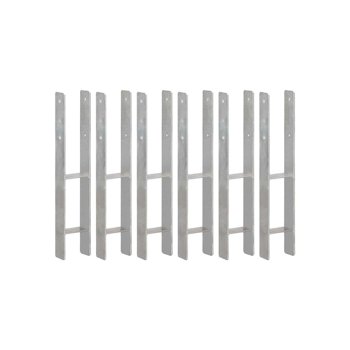 Piquets de clôture 6 pcs Argenté 10x6x60 cm Acier galvanisé