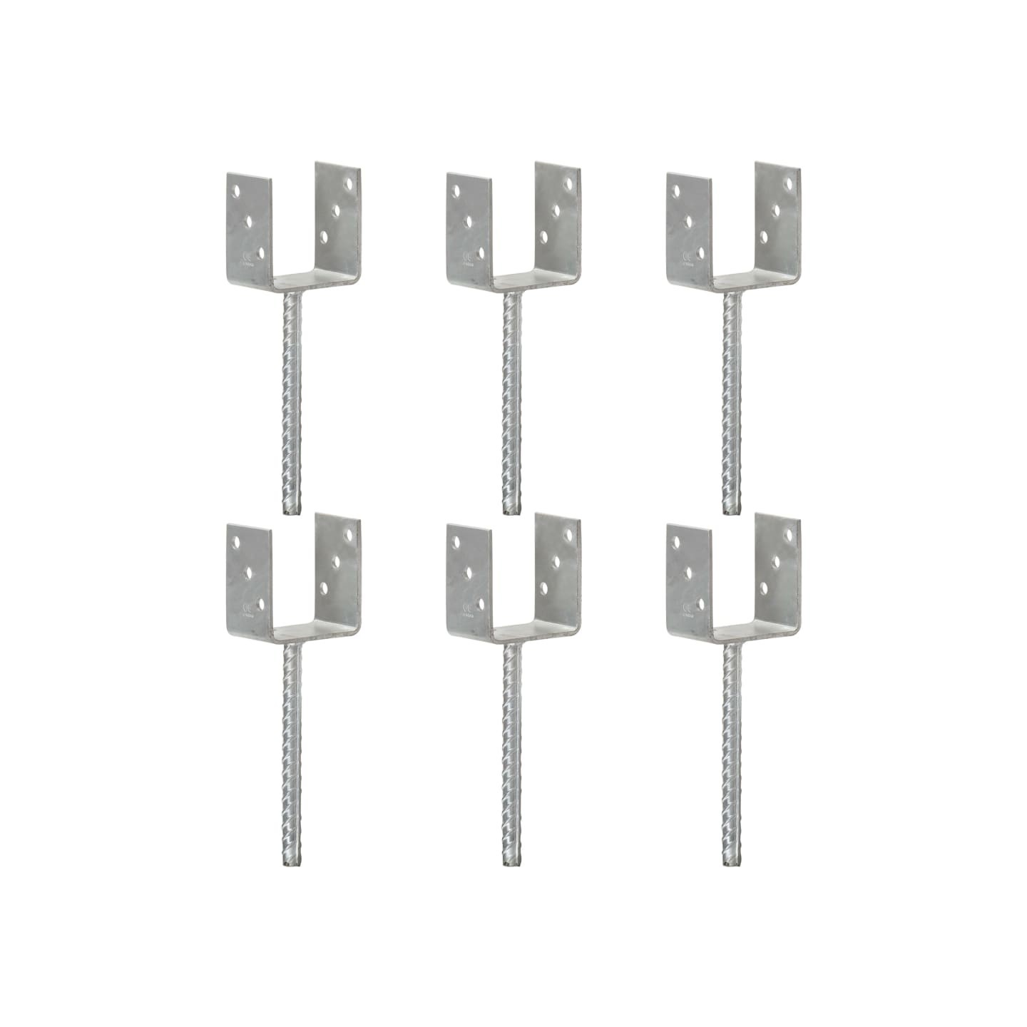 Piquets de clôture 6 pcs Argenté 9x6x30 cm Acier galvanisé