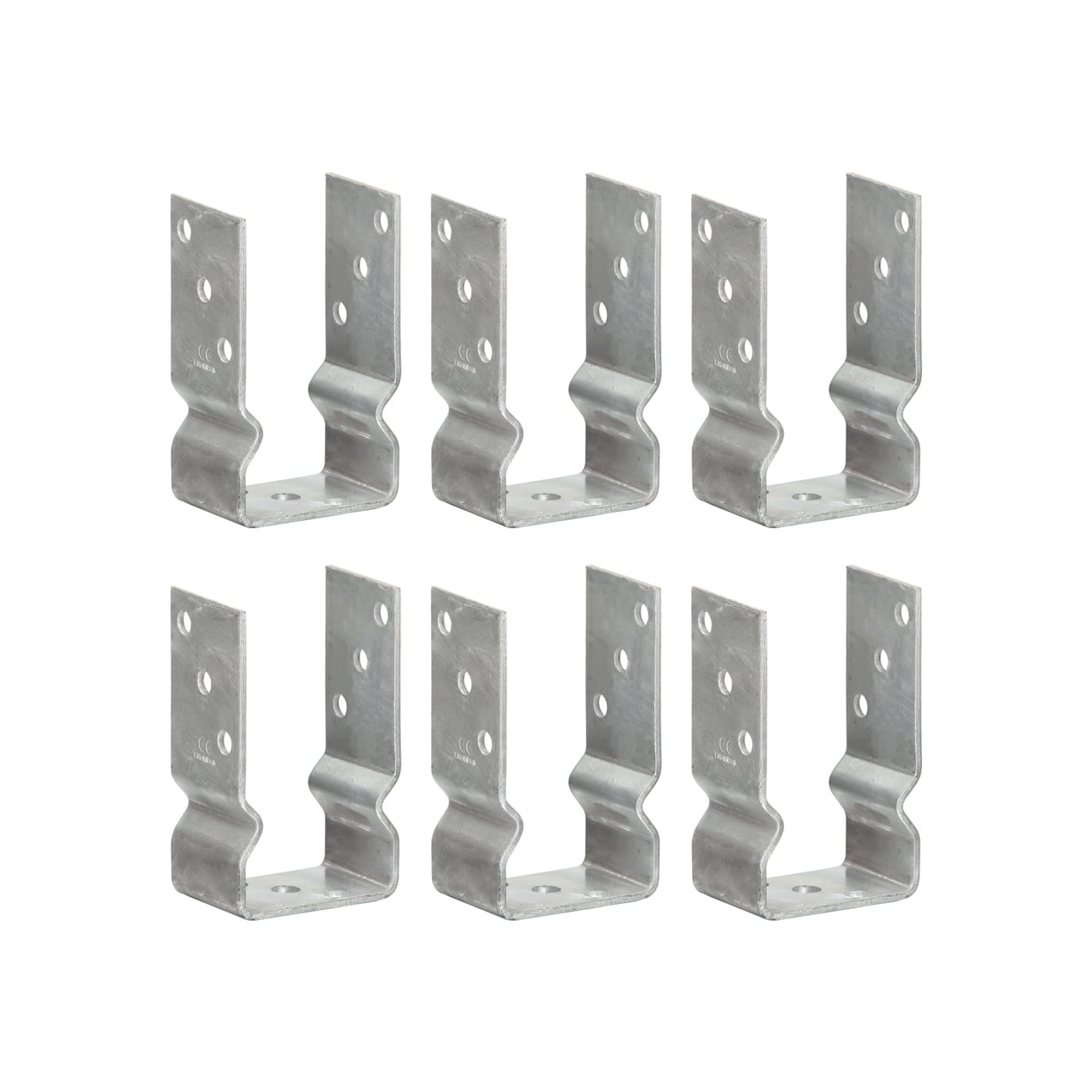 Piquets de clôture 6 pcs Argenté 8x6x15 cm Acier galvanisé