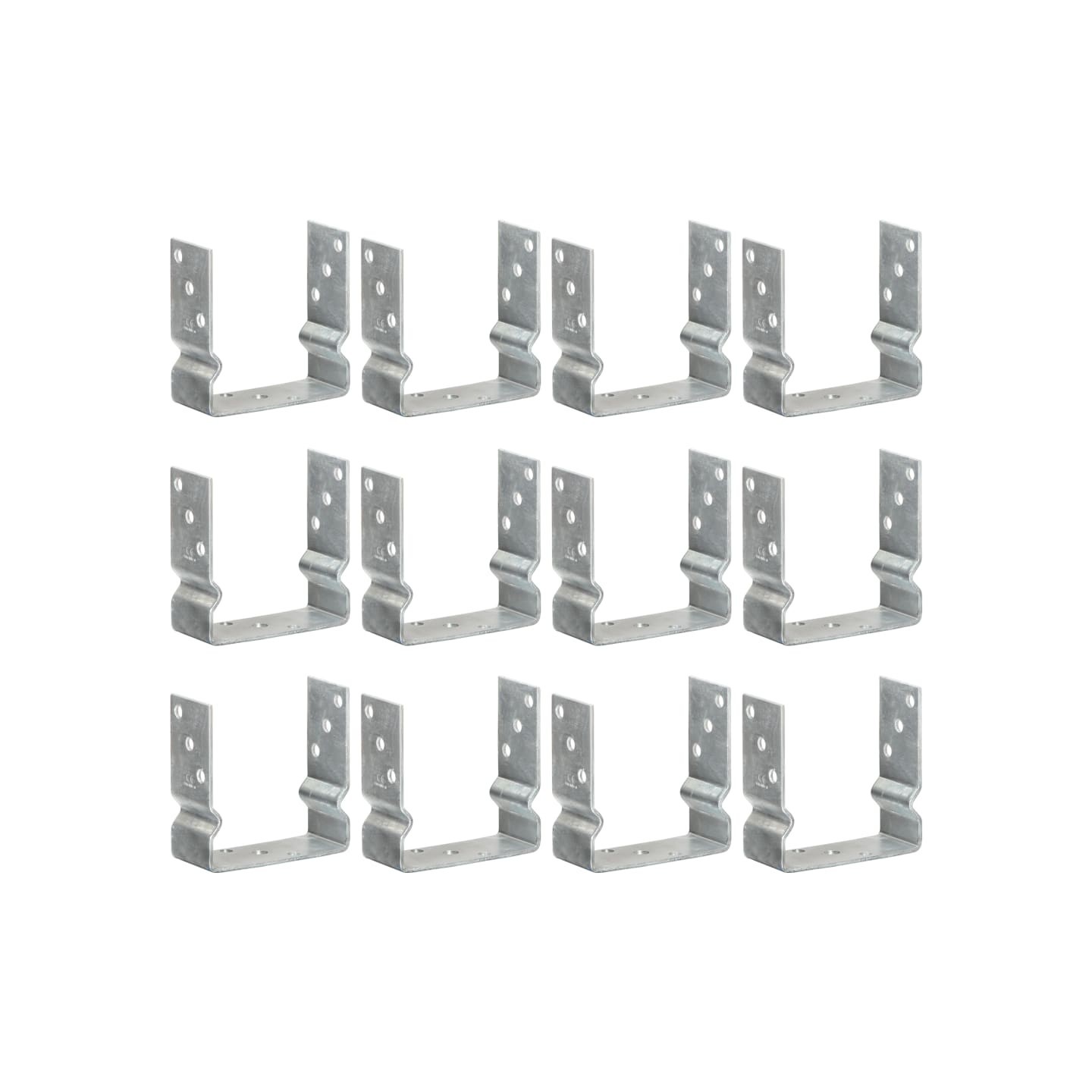 Piquets de clôture 12 pcs argenté 14x6x15 cm acier galvanisé