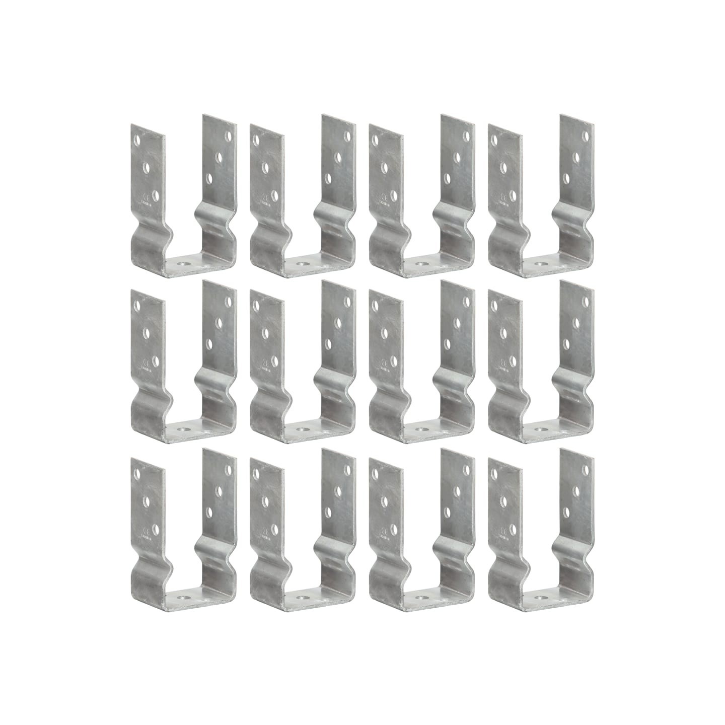 Piquets de clôture 12 pcs argenté 8x6x15 cm acier galvanisé