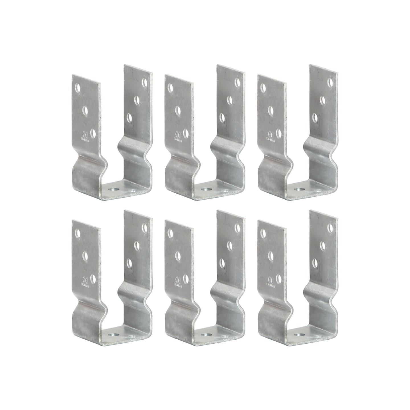 Piquets de clôture 6 pcs Argenté 7x6x15 cm Acier galvanisé