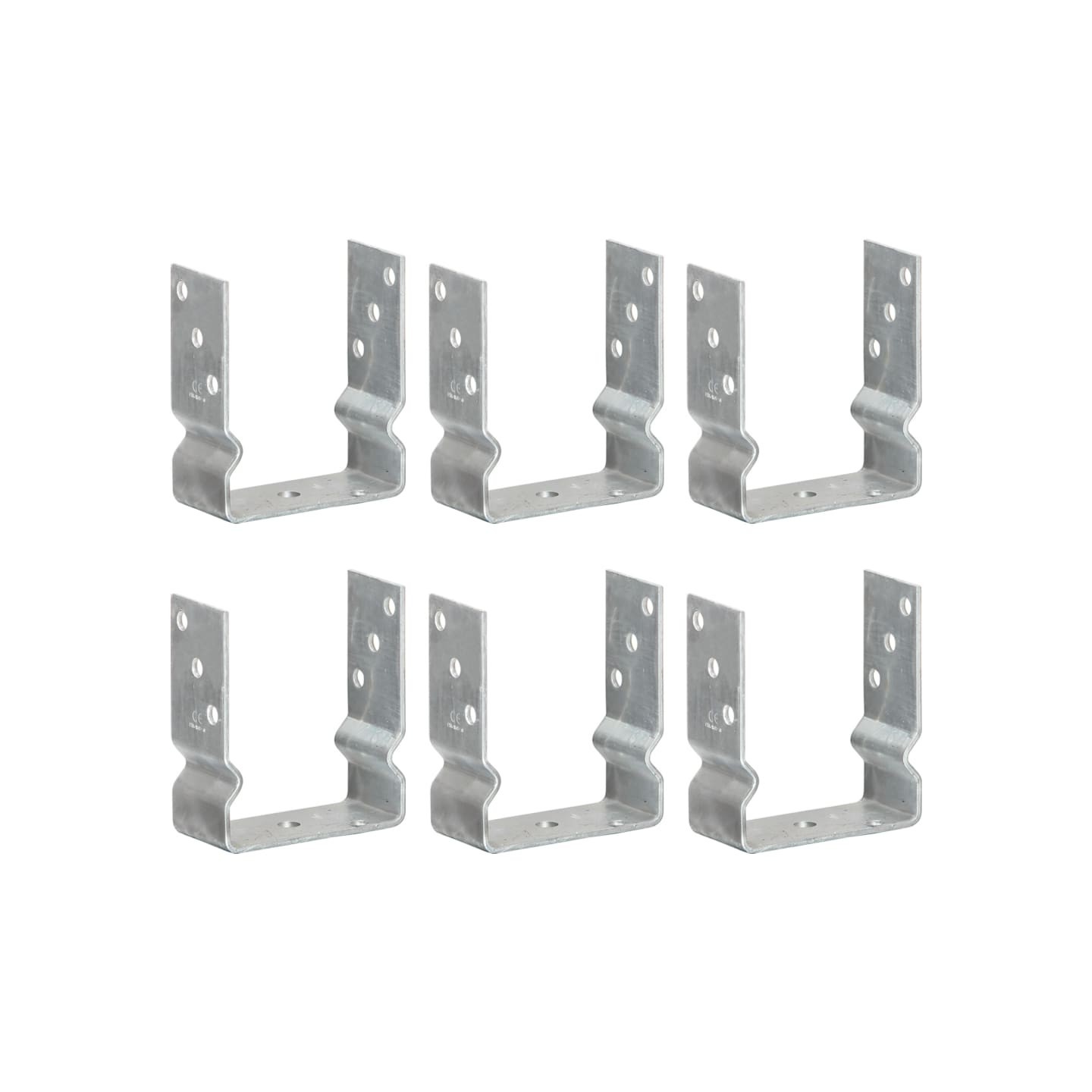 Piquets de clôture 6 pcs Argenté 12x6x15 cm Acier galvanisé