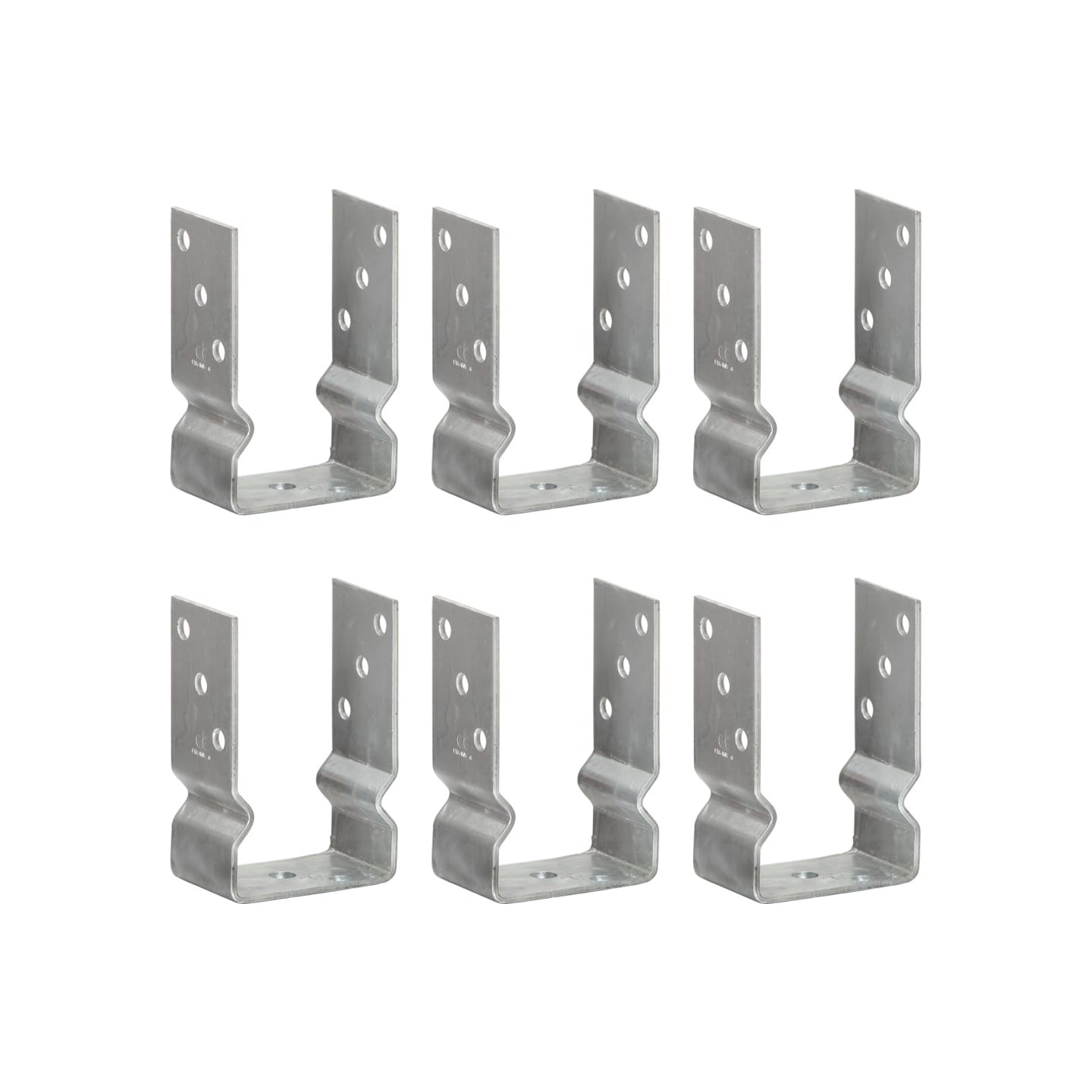 Piquets de clôture 6 pcs Argenté 9x6x15 cm Acier galvanisé