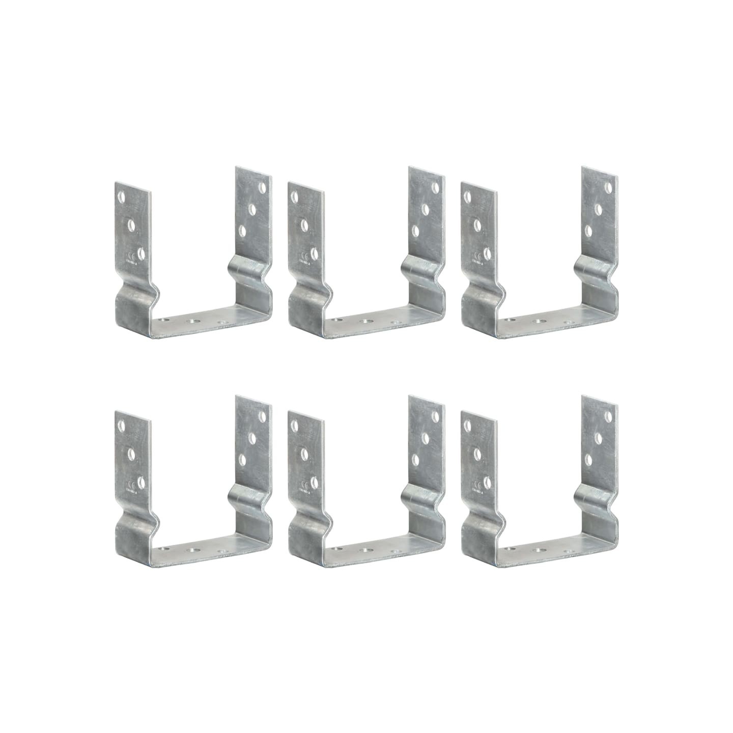 Piquets de clôture 6 pcs Argenté 14x6x15 cm Acier galvanisé