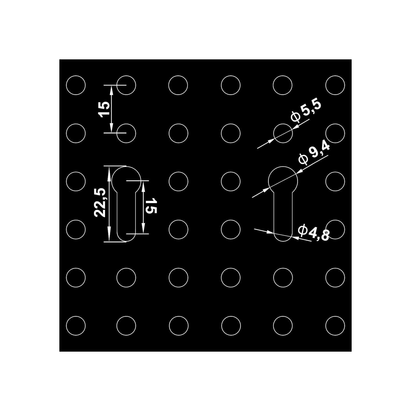 Panneaux à chevilles muraux 4 pcs 40x58 cm Acier