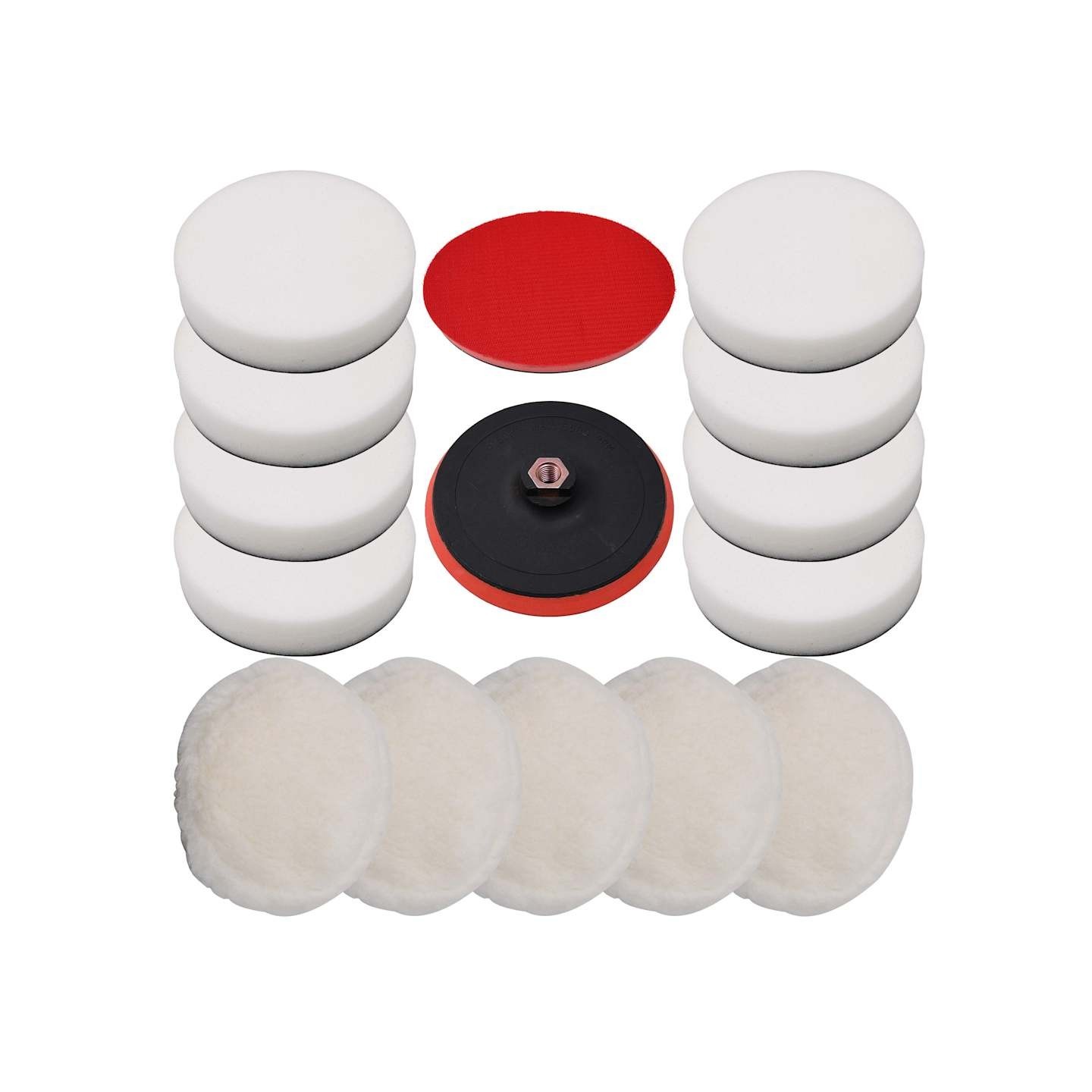 Ensemble de tampons de polissage 14 pcs 180 mm