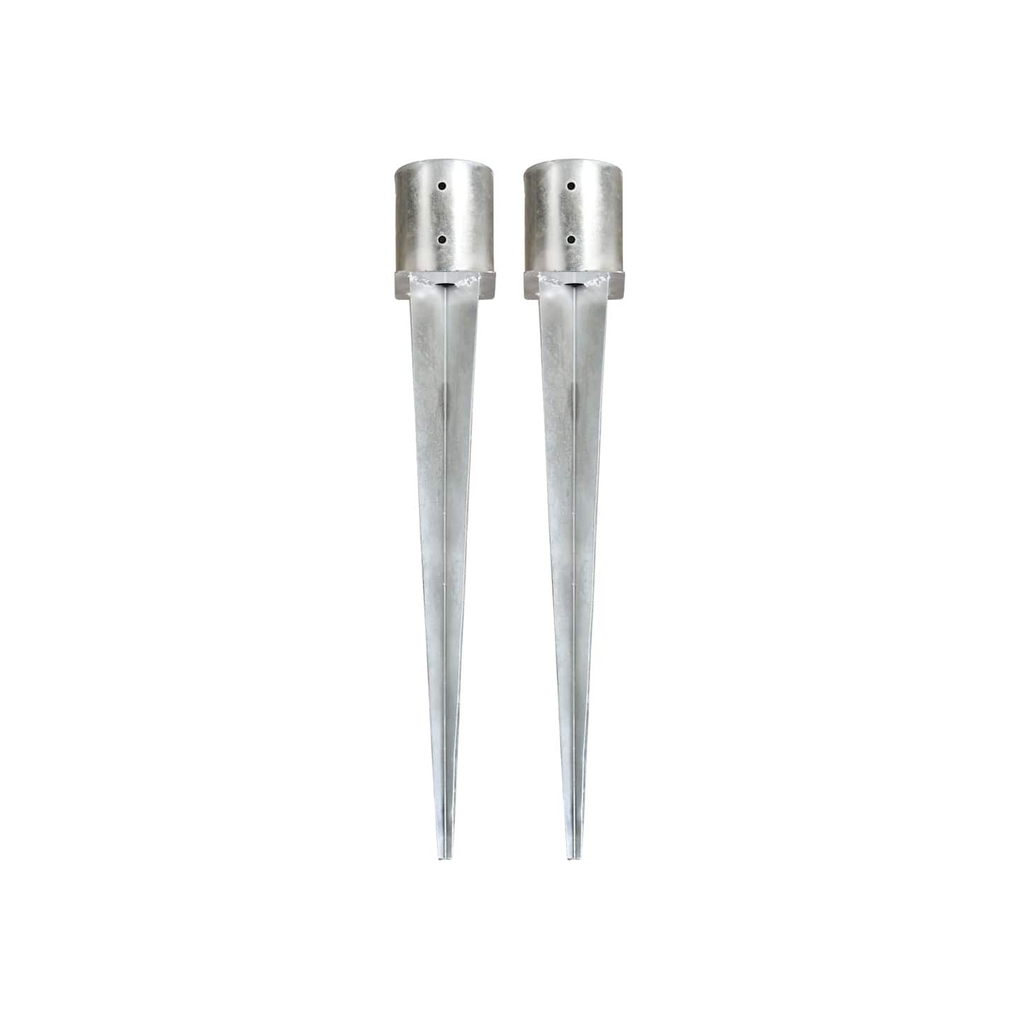 Piquets au sol 2 pcs Argenté 12x91 cm Acier galvanisé